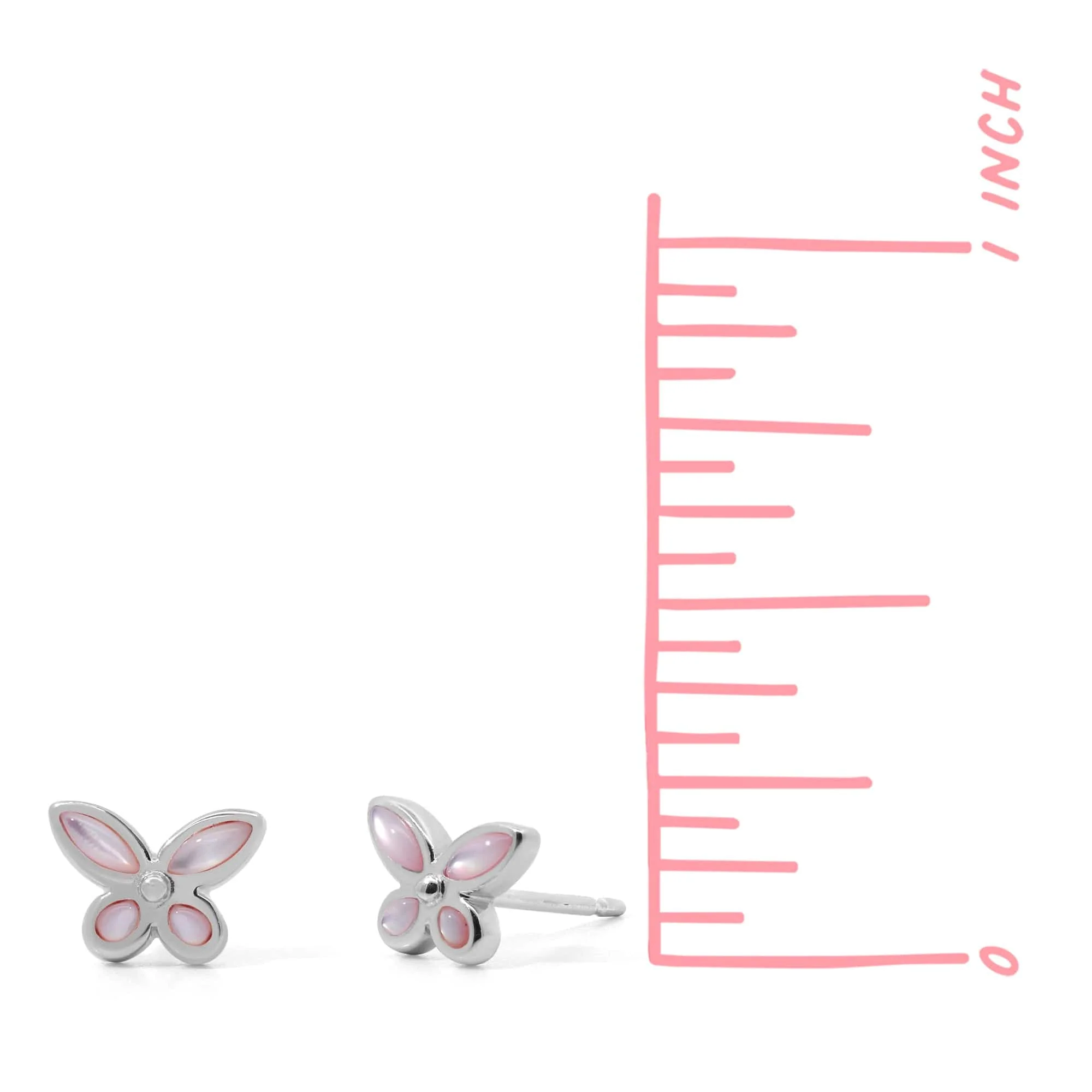 Dainty Pink Shell Butterfly Studs - Image 4