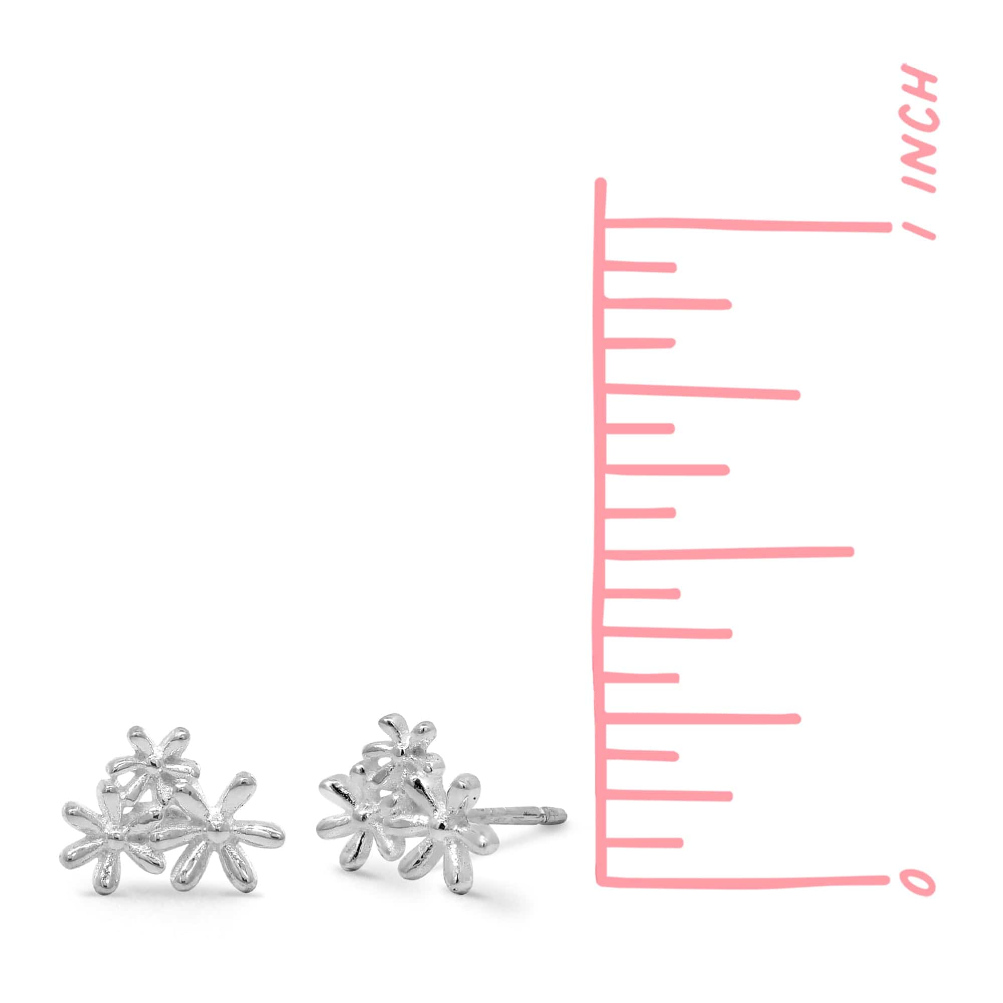 Daisy Flower Bunch Stud Earrings - Image 4