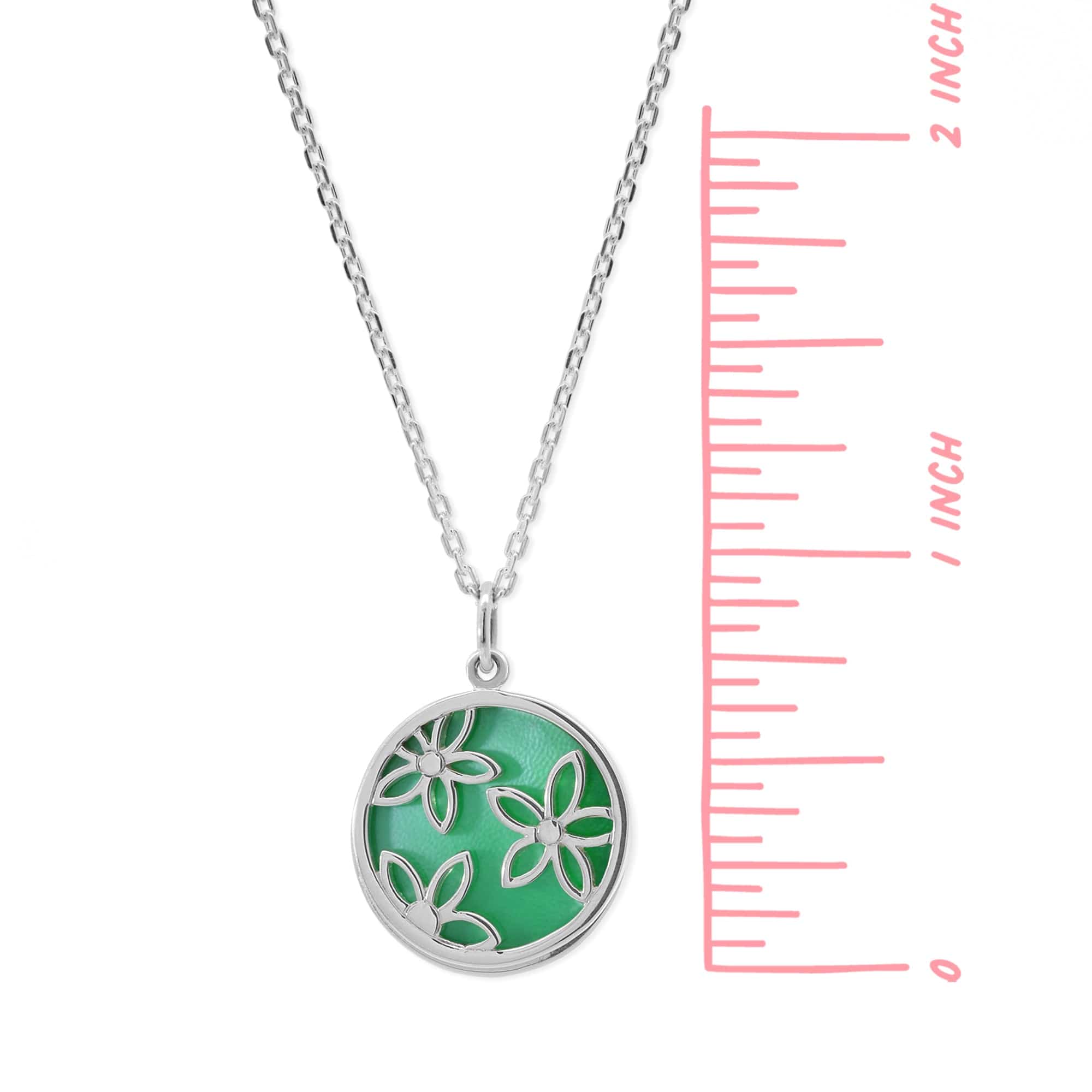 Daisy Flower Pendant with Sliding Green Mother of Pearl Stone Pendant Necklace - Image 6