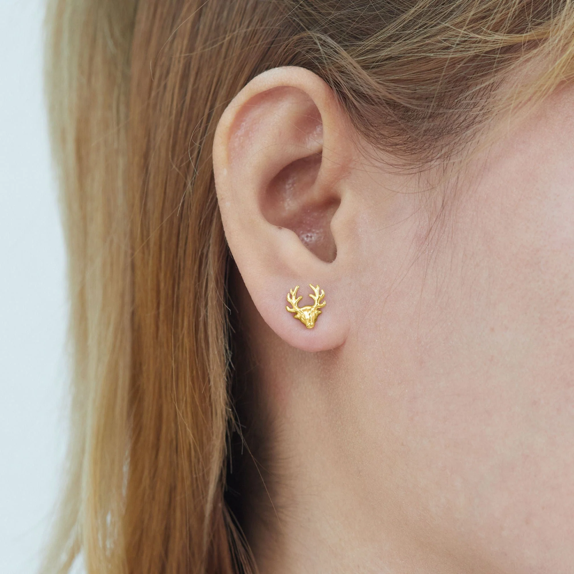 Deer Head Stud Earrings - Image 4