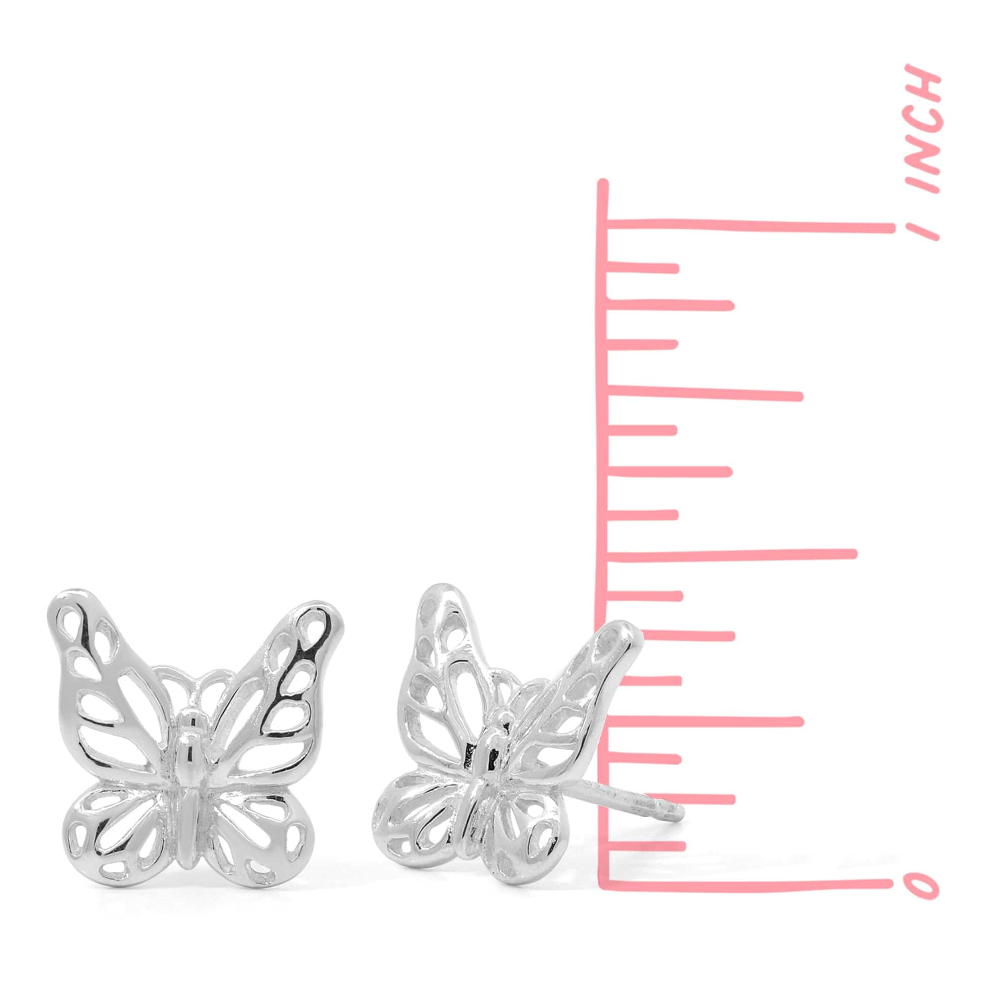 Delicate Outline Monarch Butterfly Earring Studs - Image 4