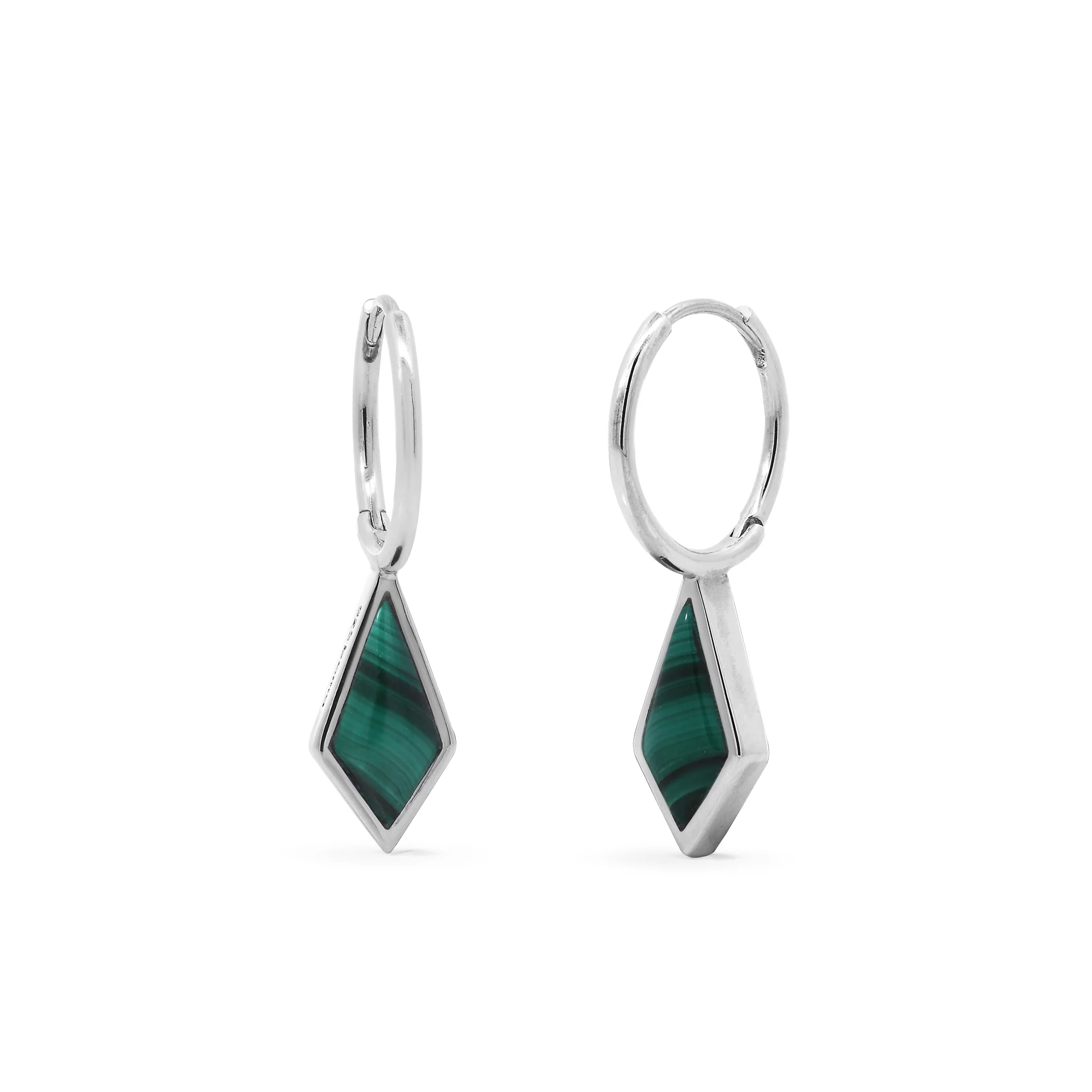 Diamond Drop Huggie Hoops with Stone