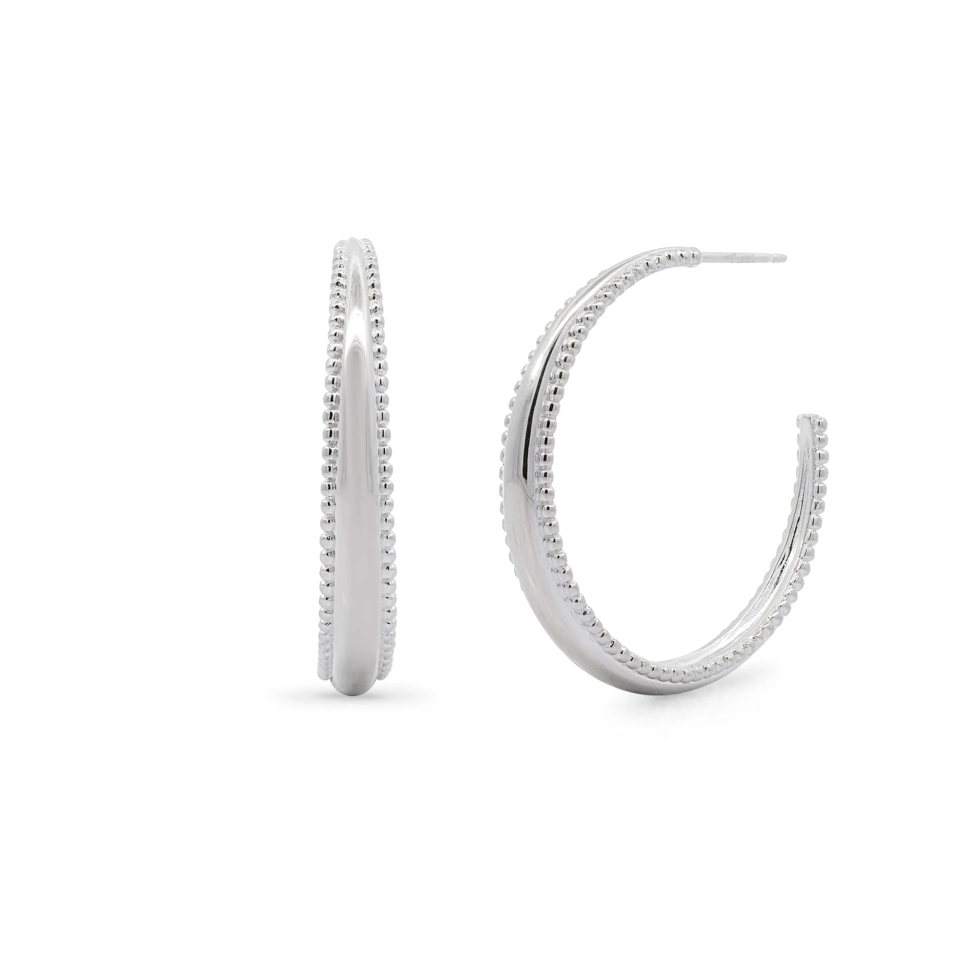Dotted Edge Hoop Earrings