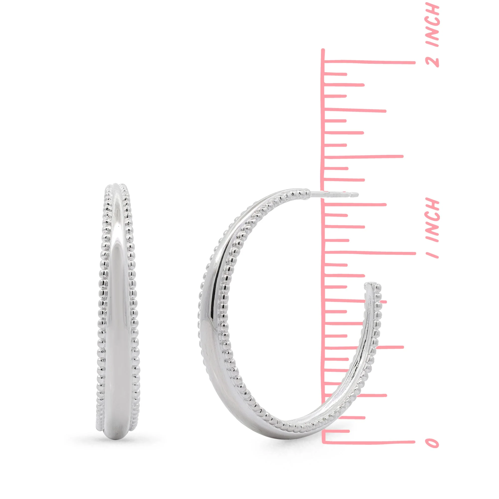 Dotted Edge Hoop Earrings - Image 4