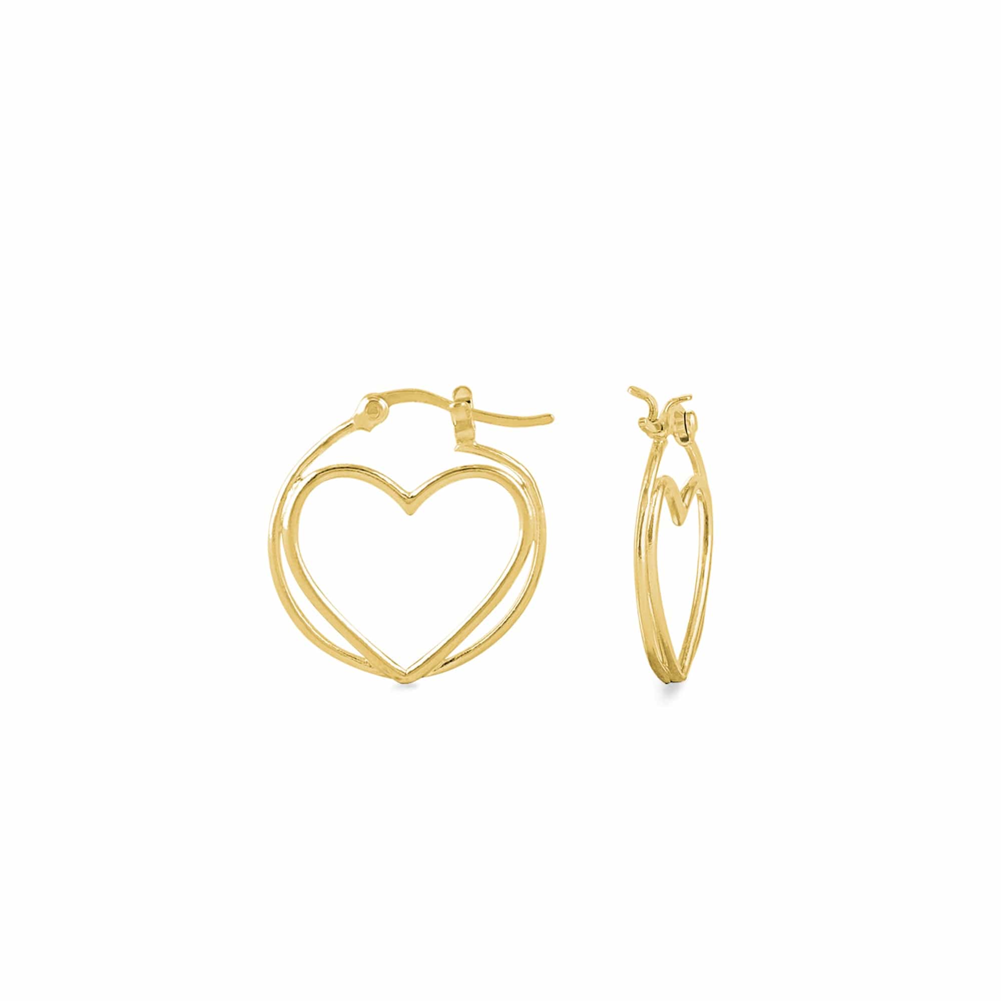 Double Heart Hoops