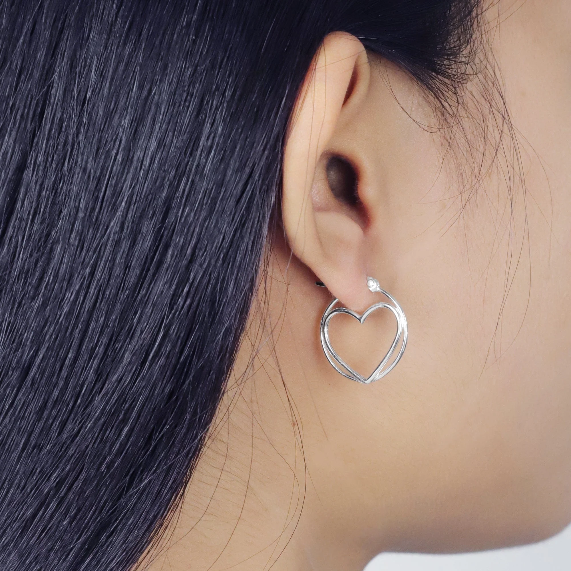 Double Heart Hoops - Image 3