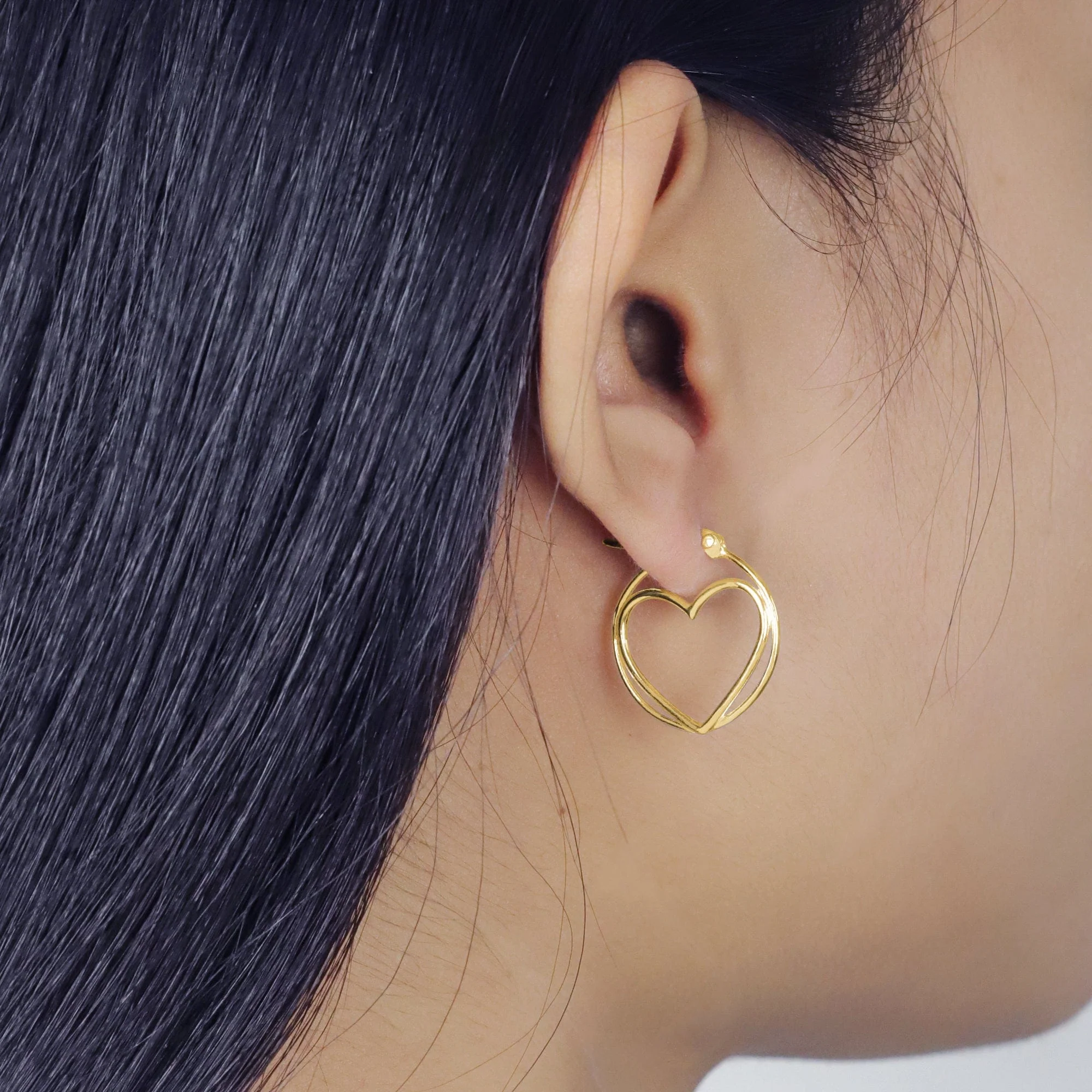 Double Heart Hoops - Image 4