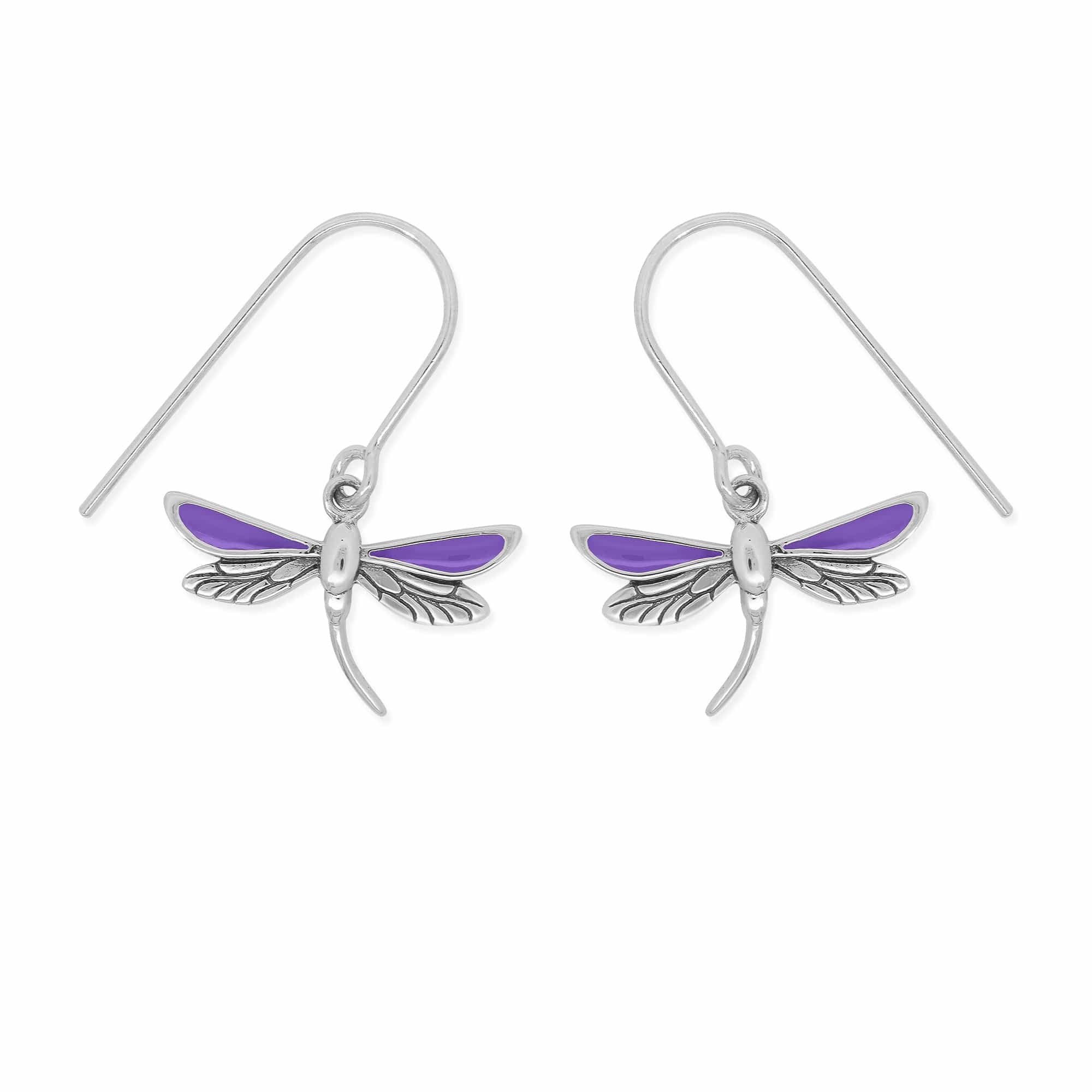 Dragonfly Dangle Earrings with Enamel - Image 3