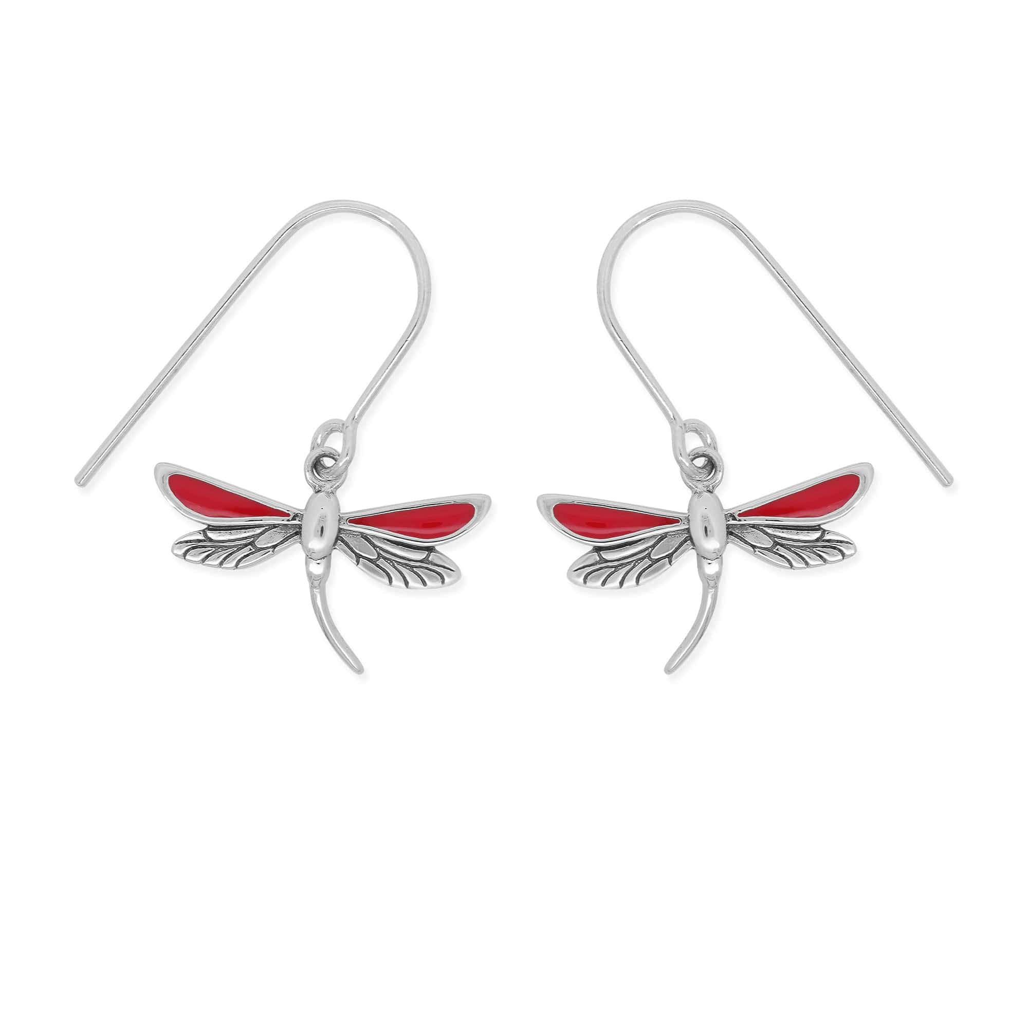 Dragonfly Dangle Earrings with Enamel - Image 5