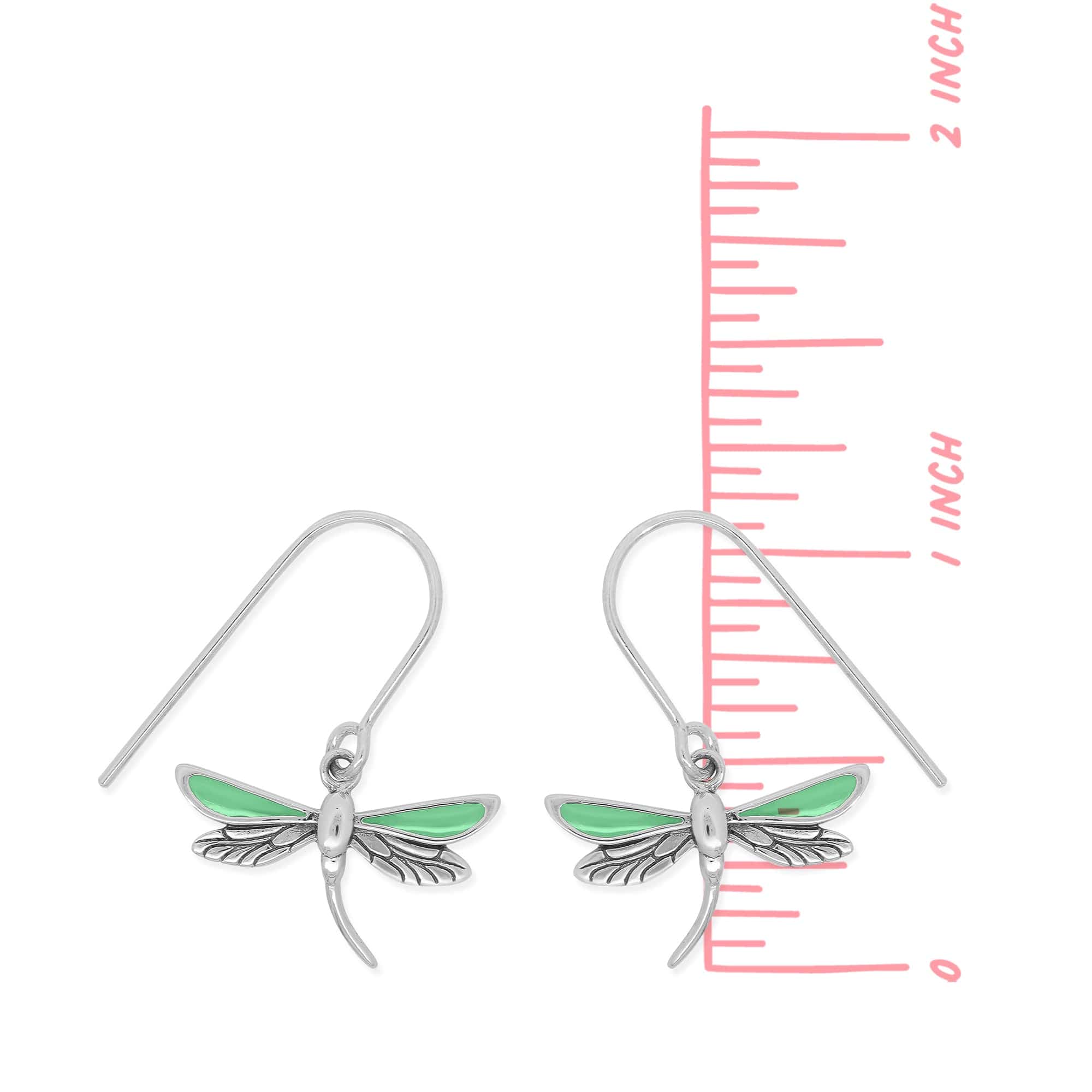 Dragonfly Dangle Earrings with Enamel - Image 7