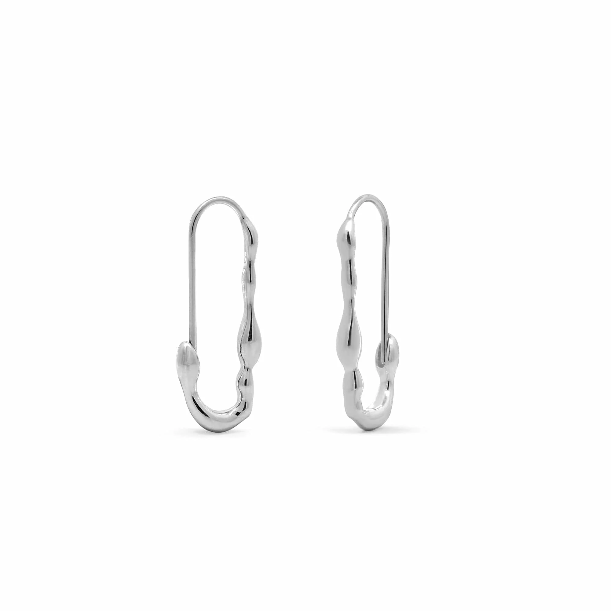 Drip Wax Safety Pin Hoops