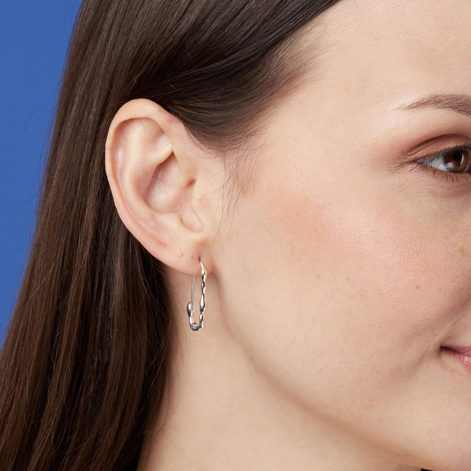 Drip Wax Safety Pin Hoops - Image 2