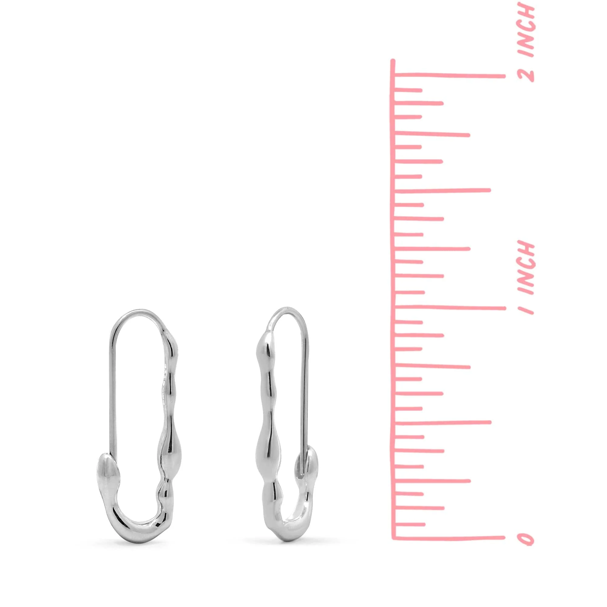 Drip Wax Safety Pin Hoops - Image 5