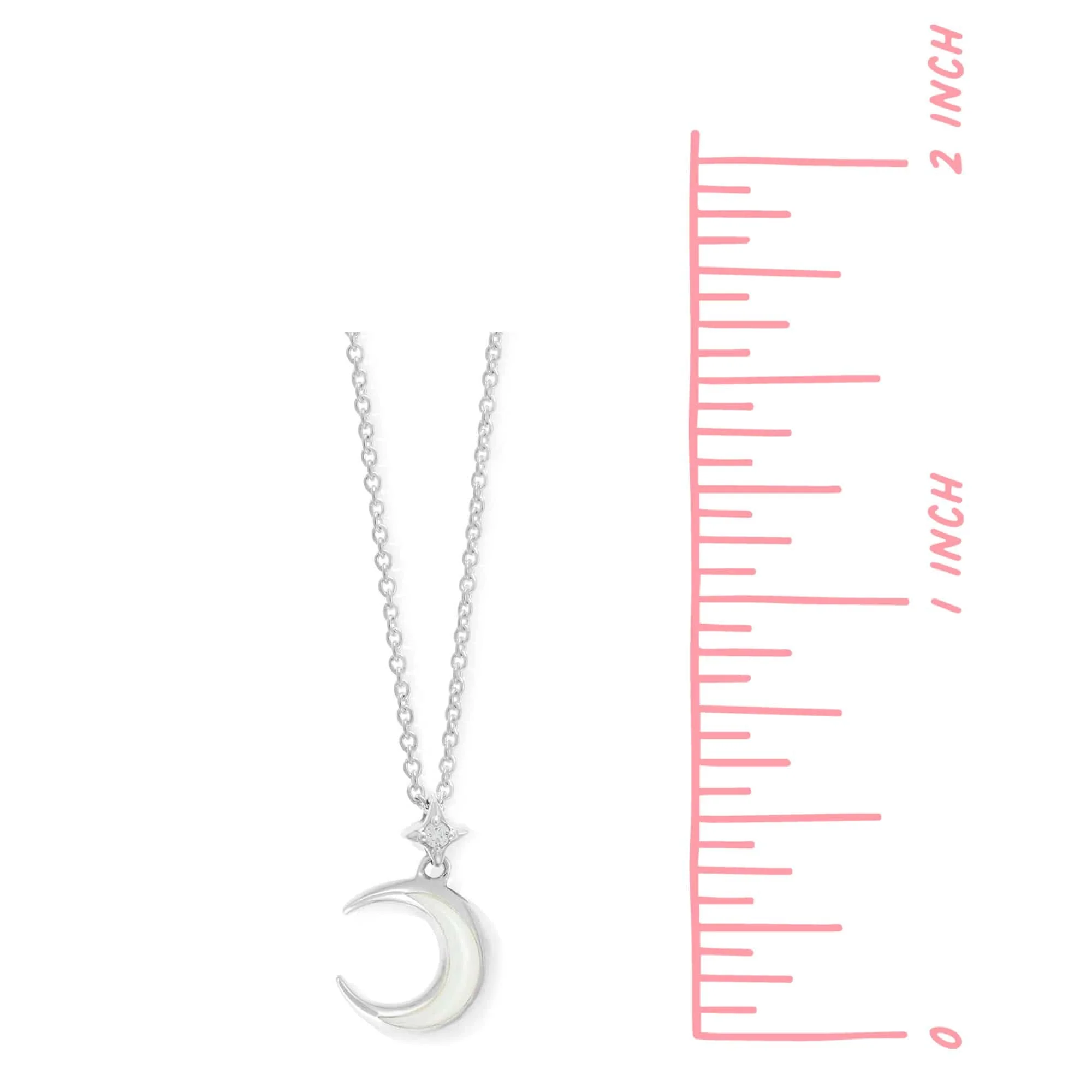 Crescent Moon Necklace with Pearl - Image 3