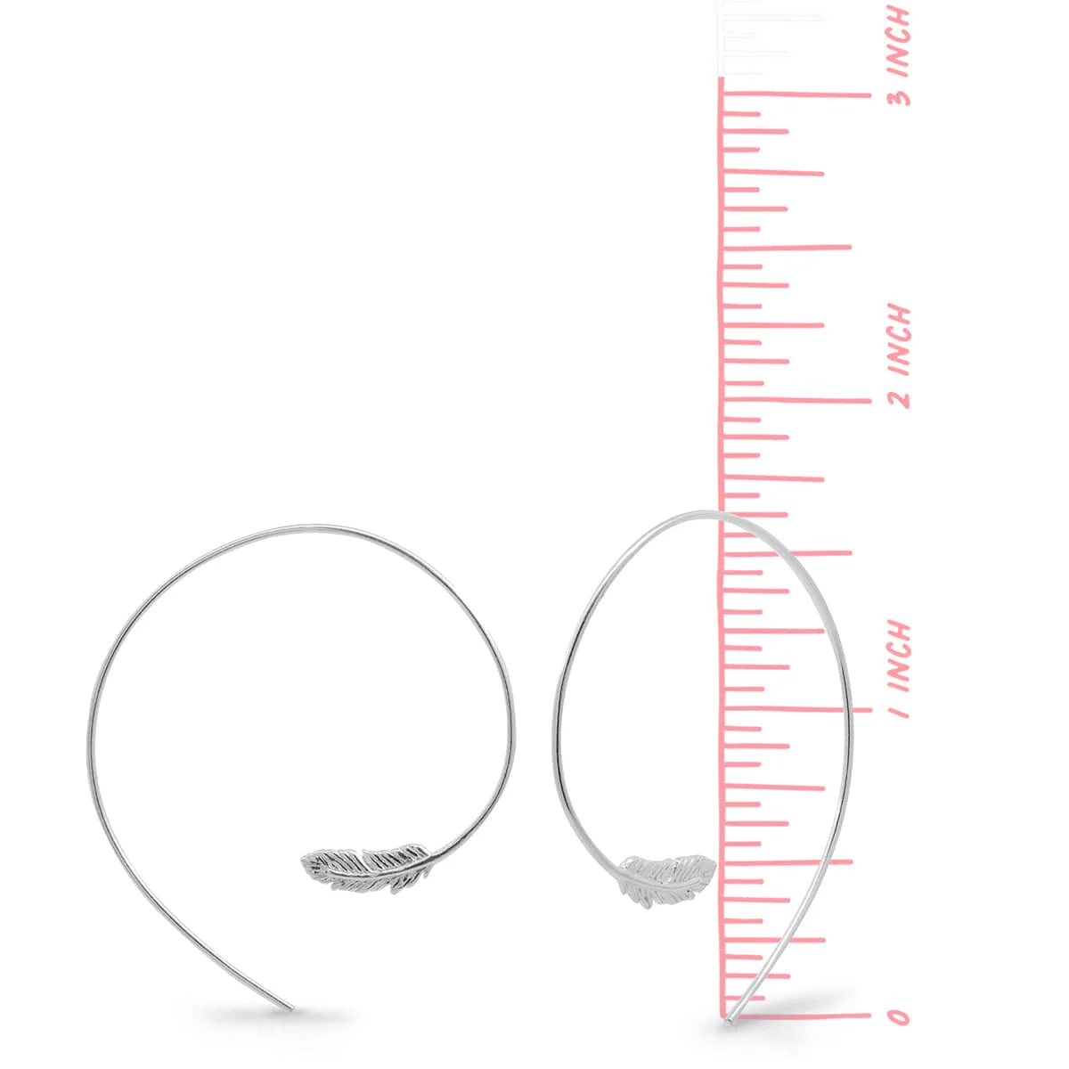 Feather Hoop Pull Through Earrings - Image 3