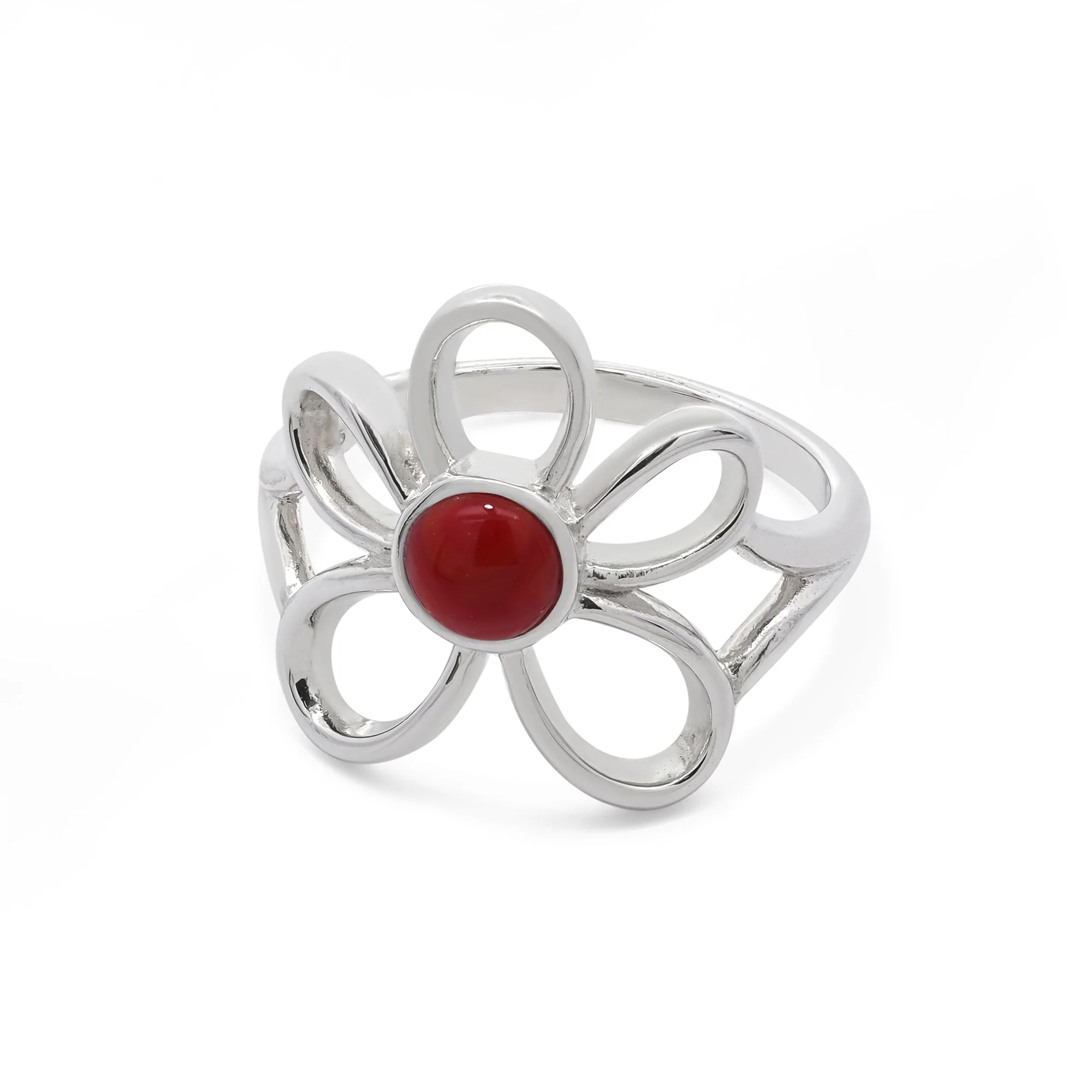 Floral Bloom Ring with Stone - Image 2