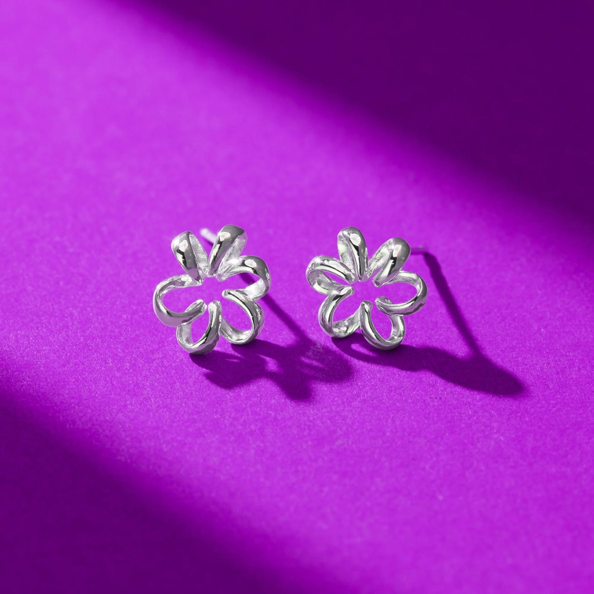 Floral Curly Earring Studs - Image 3