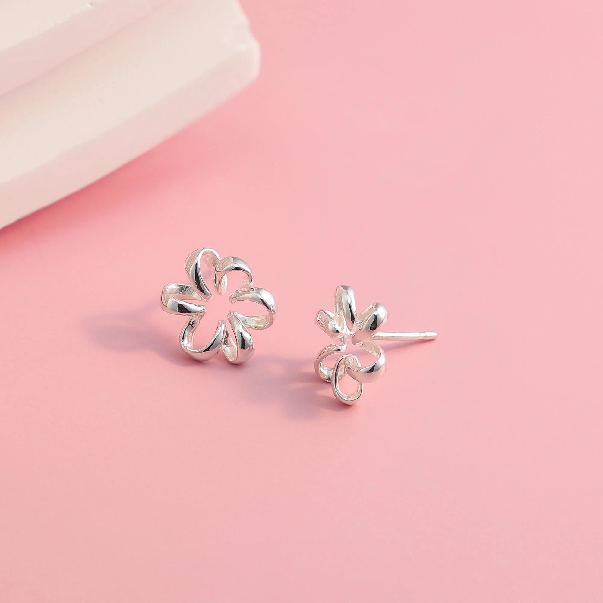Floral Curly Earring Studs - Image 4
