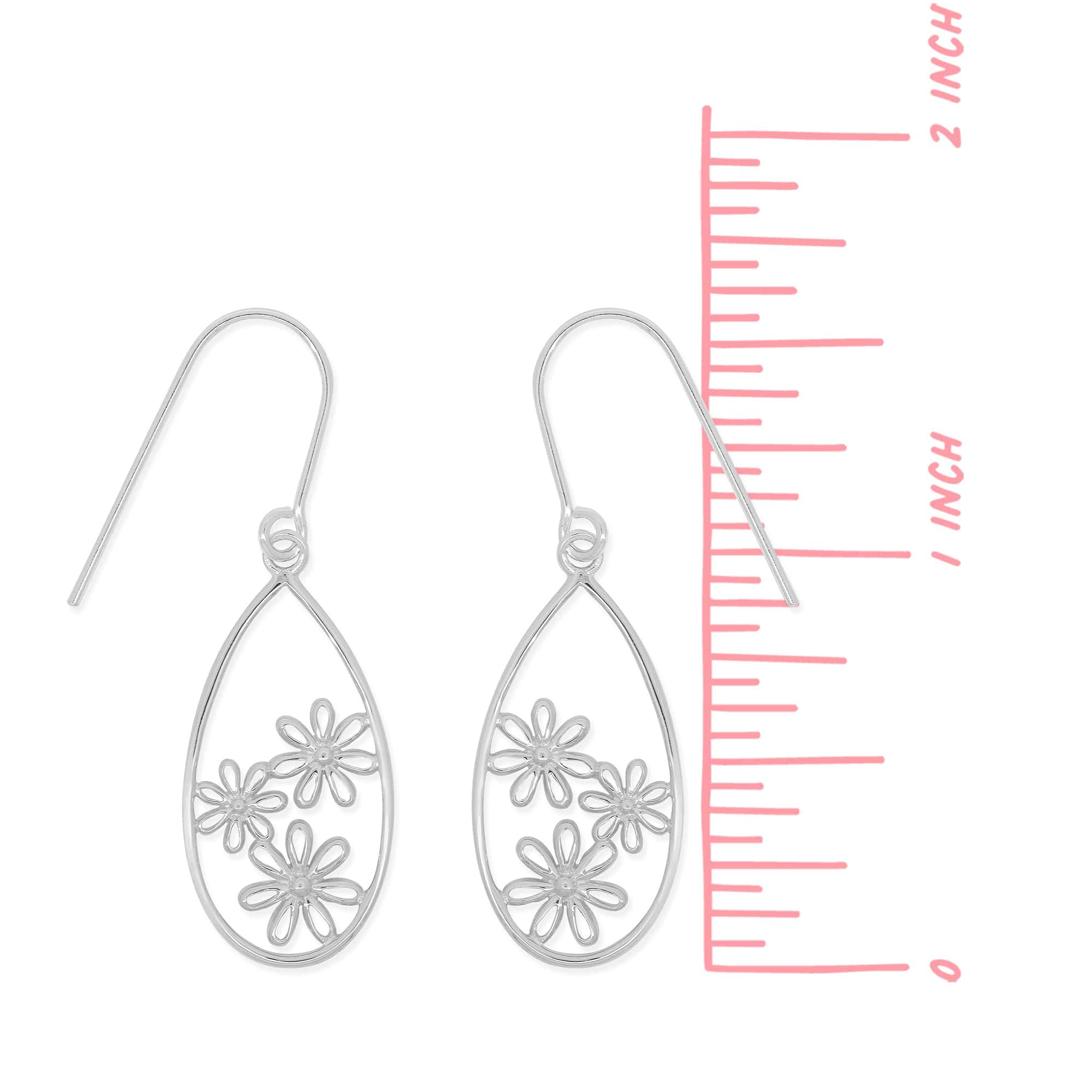 Floral Dangle Earrings - Image 3