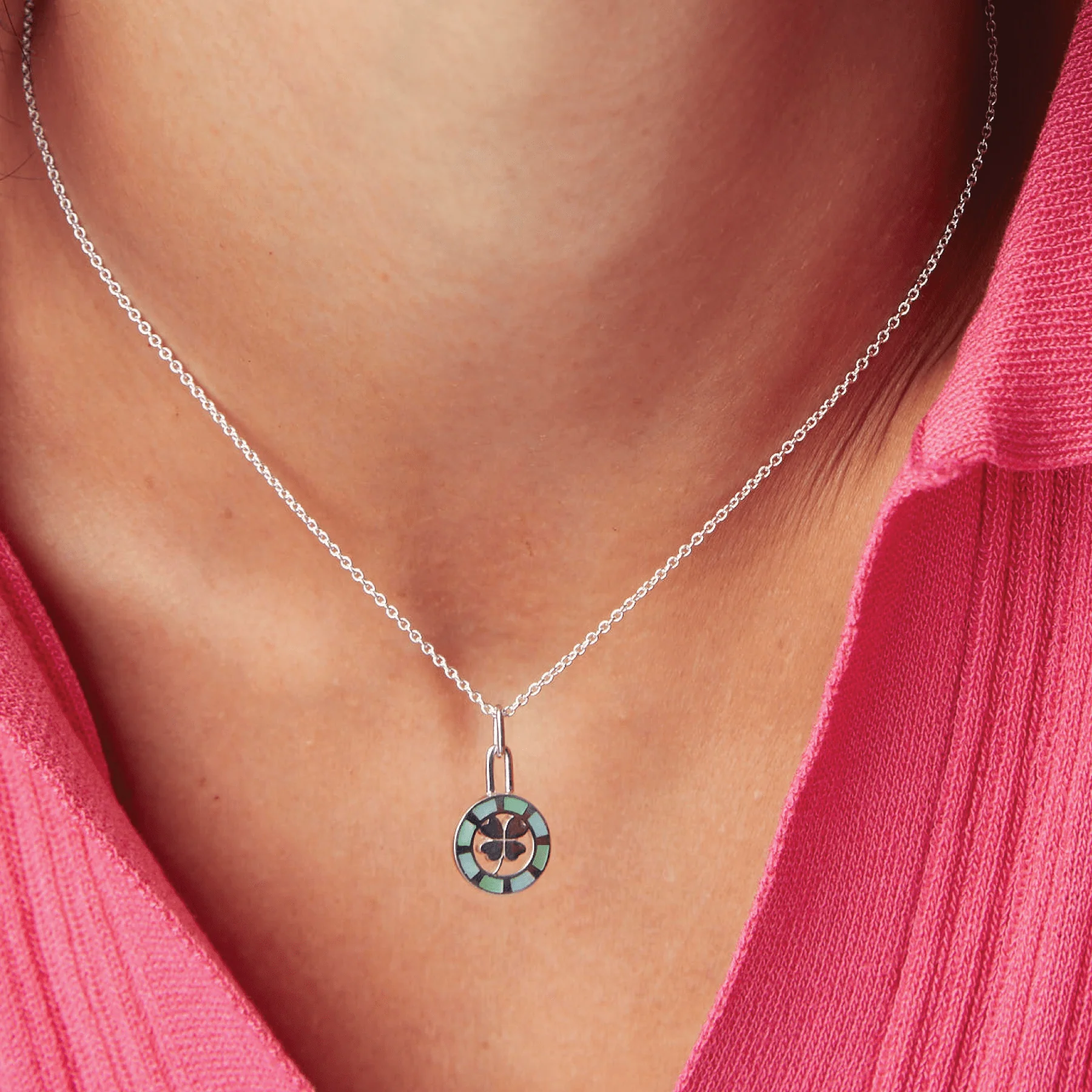 Four-Leaf Clover of Fortune Charm Necklace - Image 4