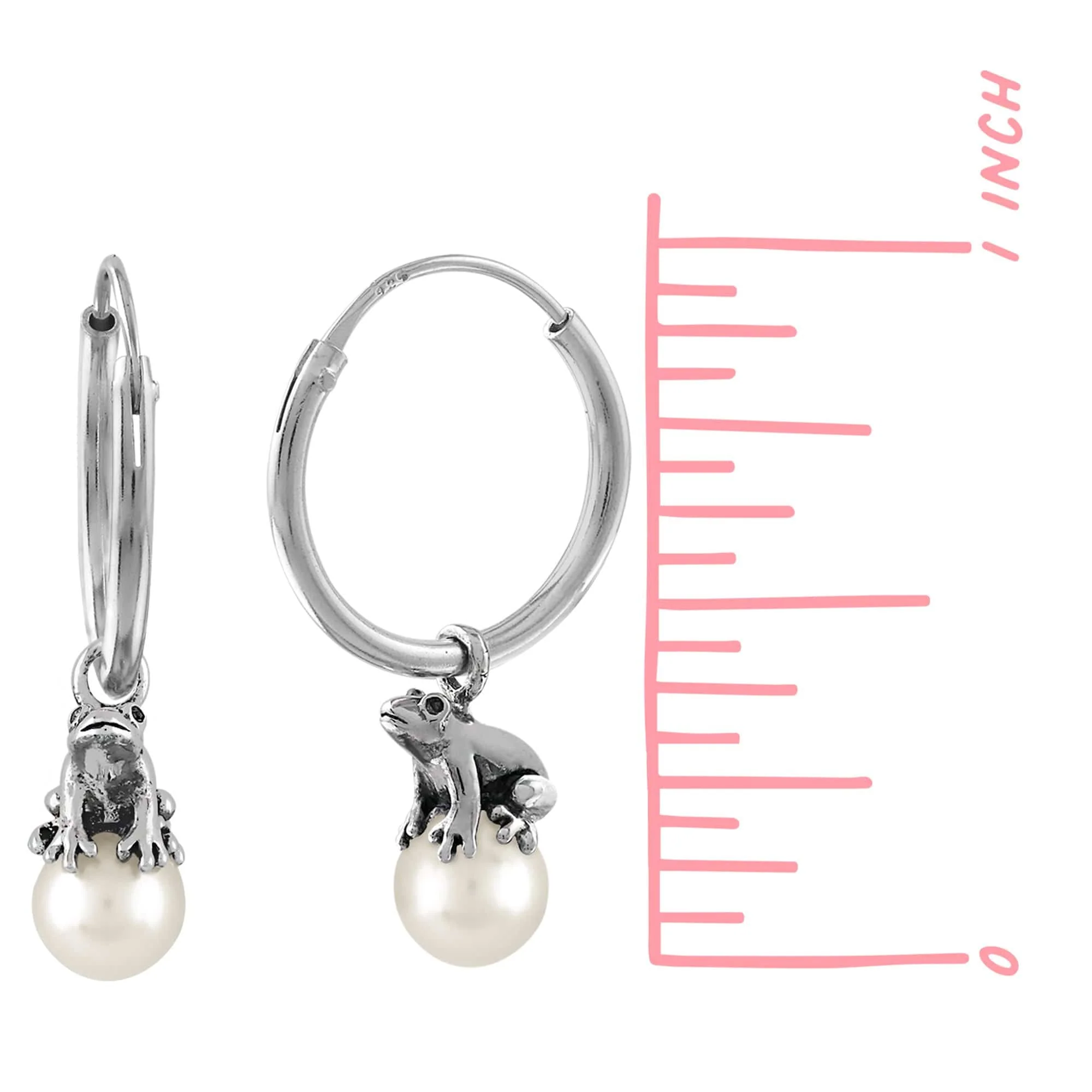 Frog on a Pearl Hoops - Image 4
