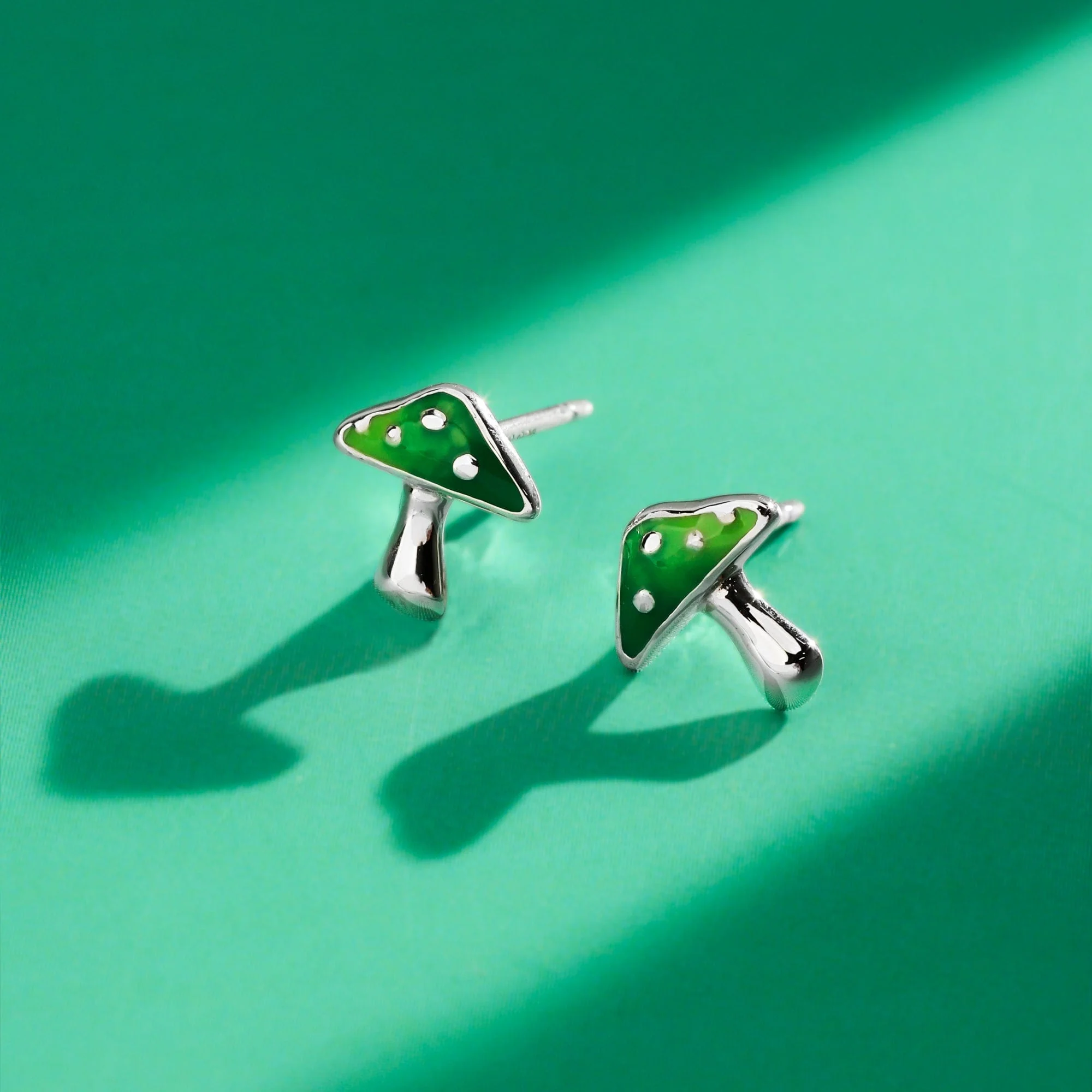 Green Aura Mushroom Studs - Image 3