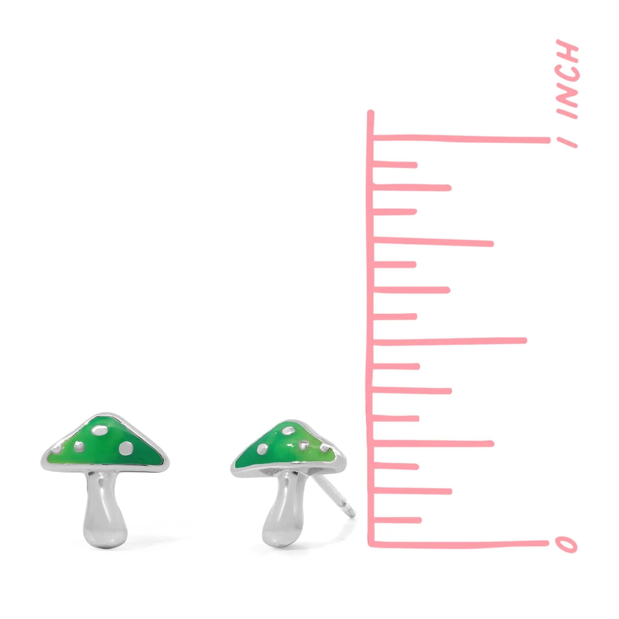 Green Aura Mushroom Studs - Image 4