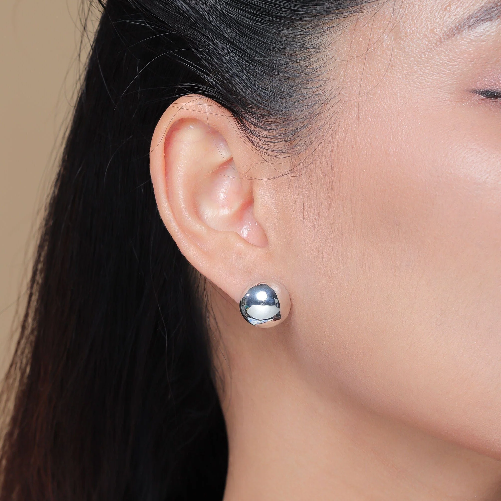 Half Ball Earrings - Image 2