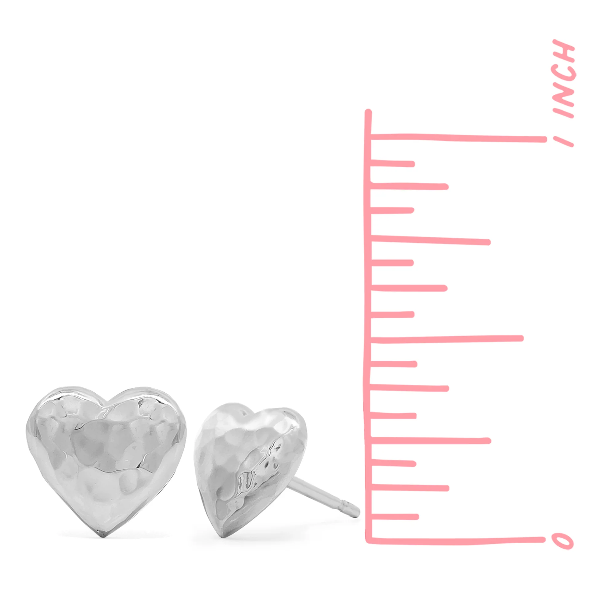 Hammered Heart Studs - Image 4