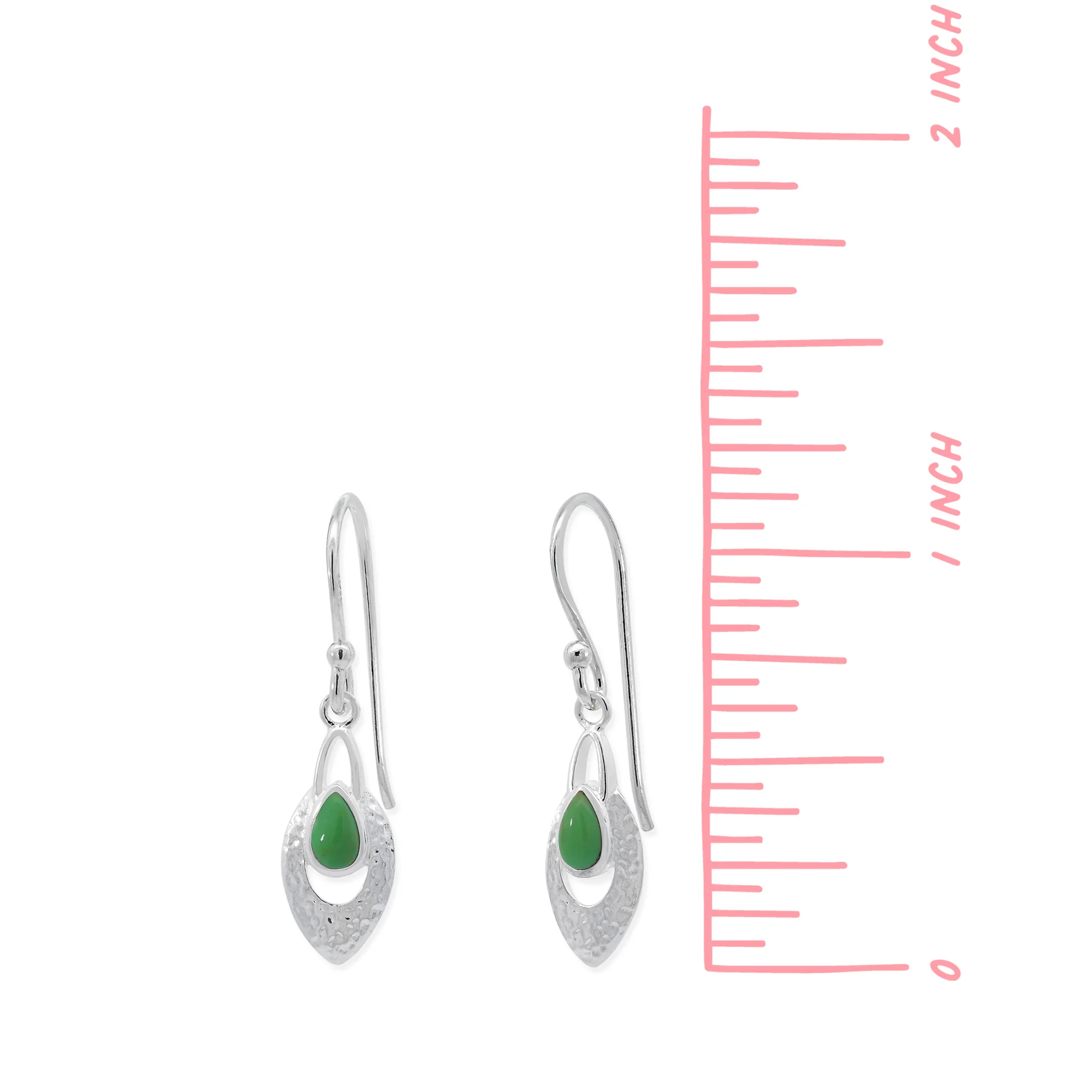 Hammered Teardrop Dangles with Stone - Image 7
