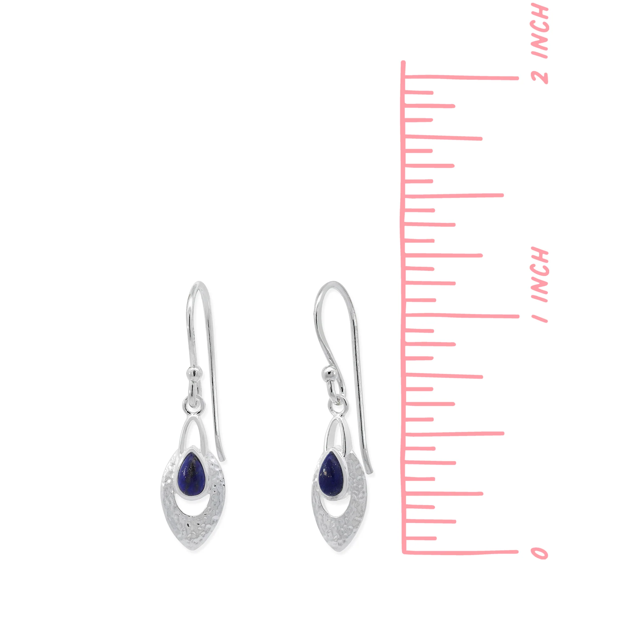 Hammered Teardrop Dangles with Stone - Image 8