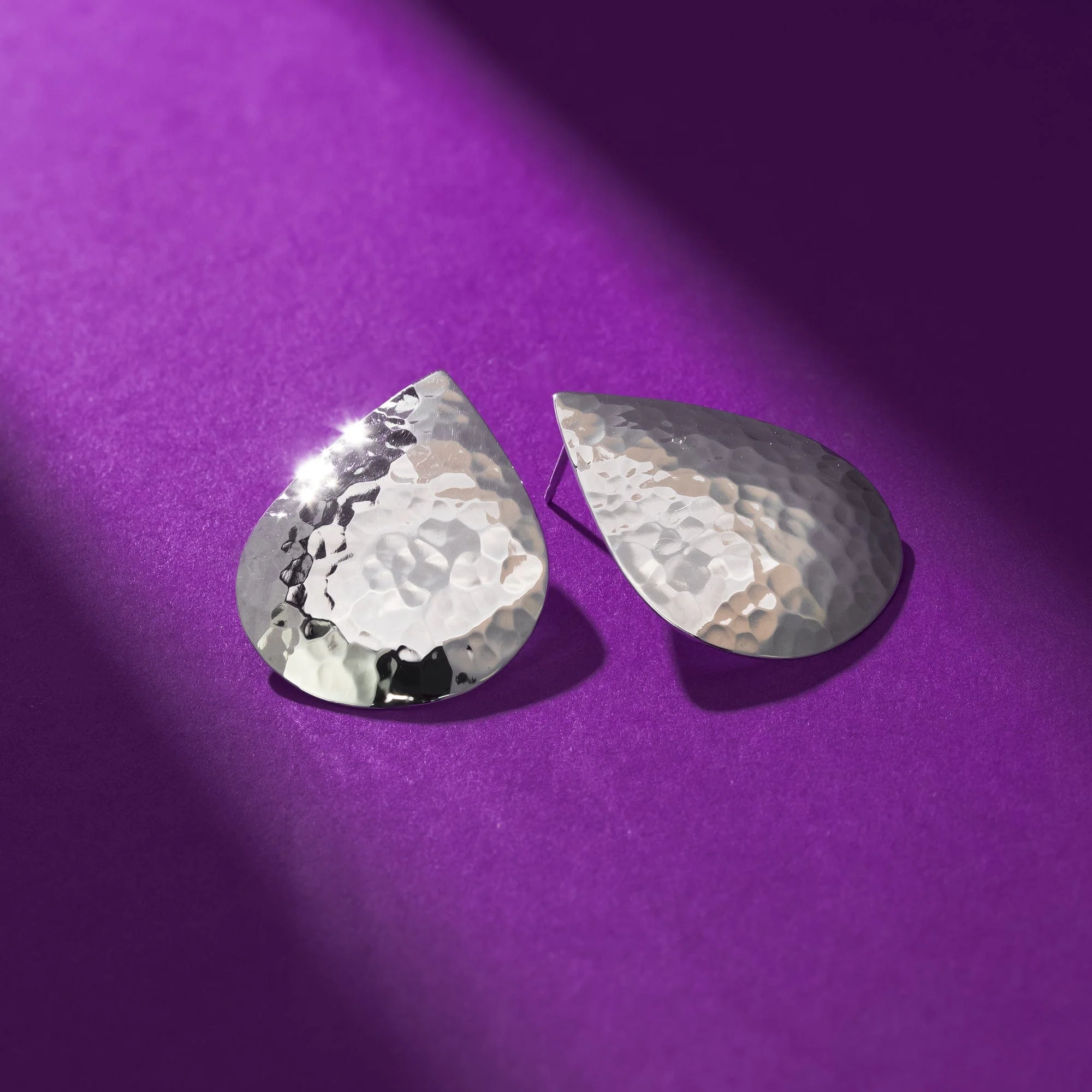 Hammered Teardrop Earrings - Image 3