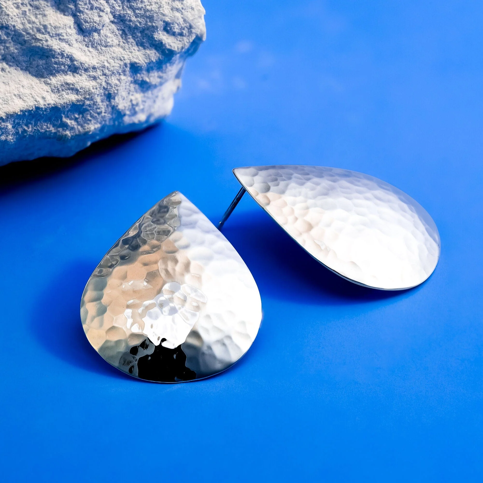 Hammered Teardrop Earrings - Image 4