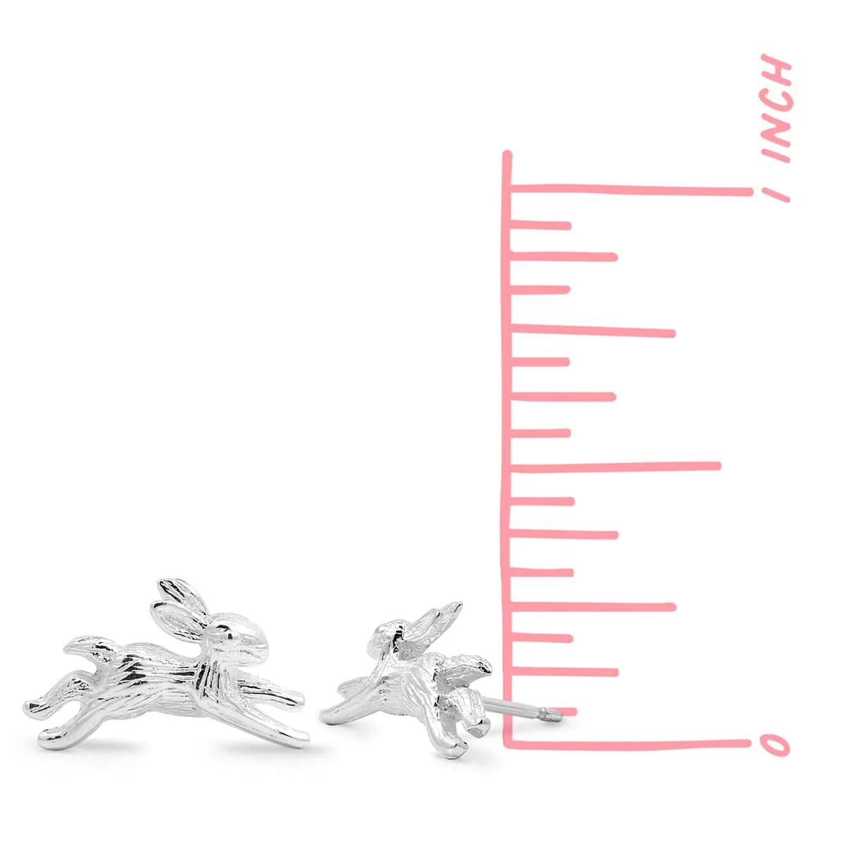Hopping Hare Stud Earrings - Image 3