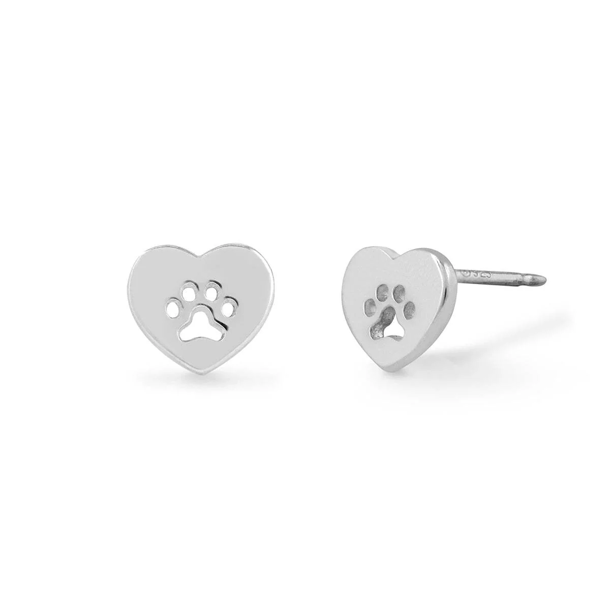 Heart Dog Paw Studs