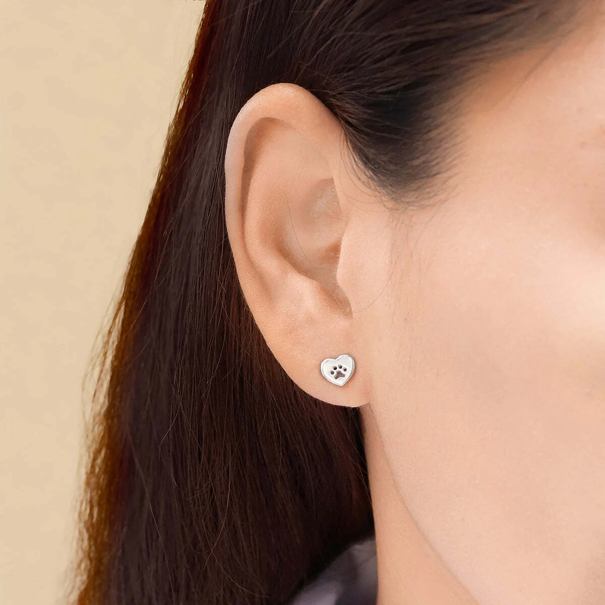 Heart Dog Paw Studs - Image 2