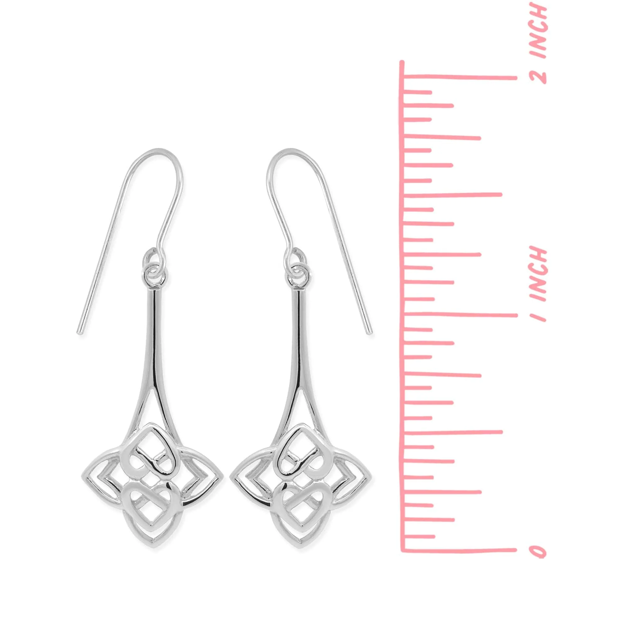 Heart-Shaped Celtic Knot Dangle Earrings - Image 4