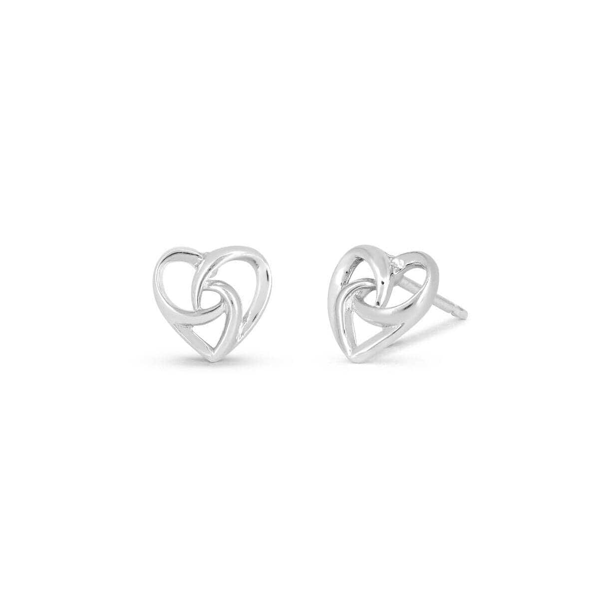 Curly Intertwined Heart Studs