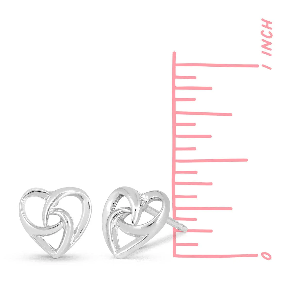 Curly Intertwined Heart Studs - Image 5