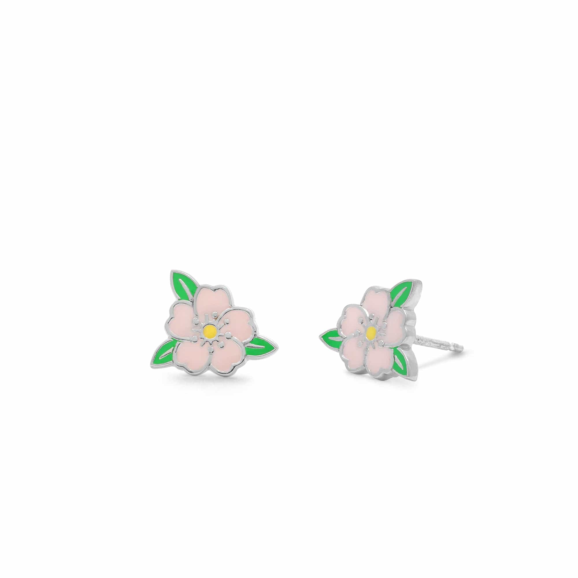 Pink Hibiscus Flower Studs