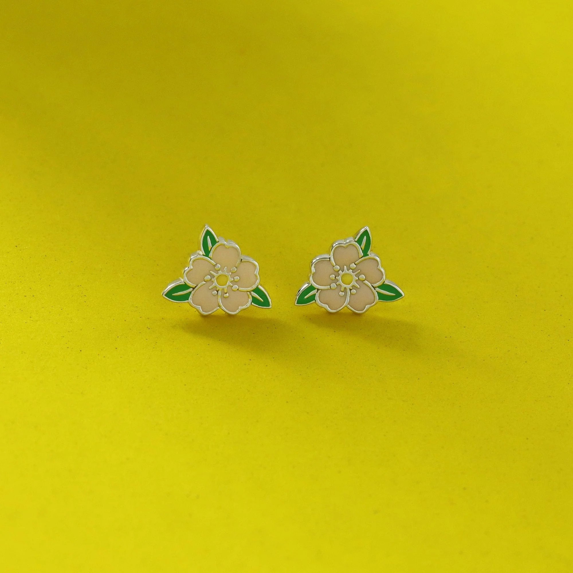 Pink Hibiscus Flower Studs - Image 4