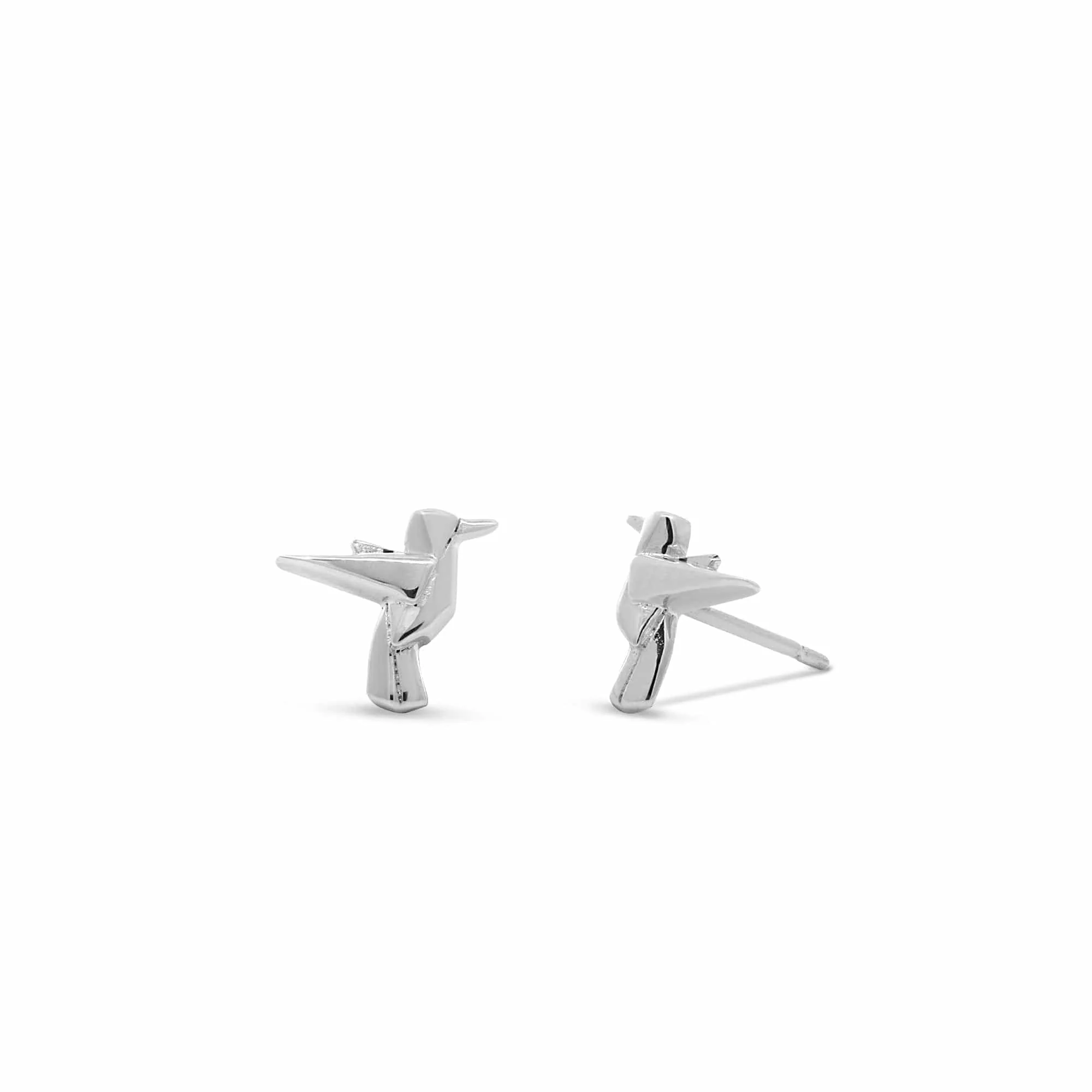 Hummingbird Origami Stud Earrings