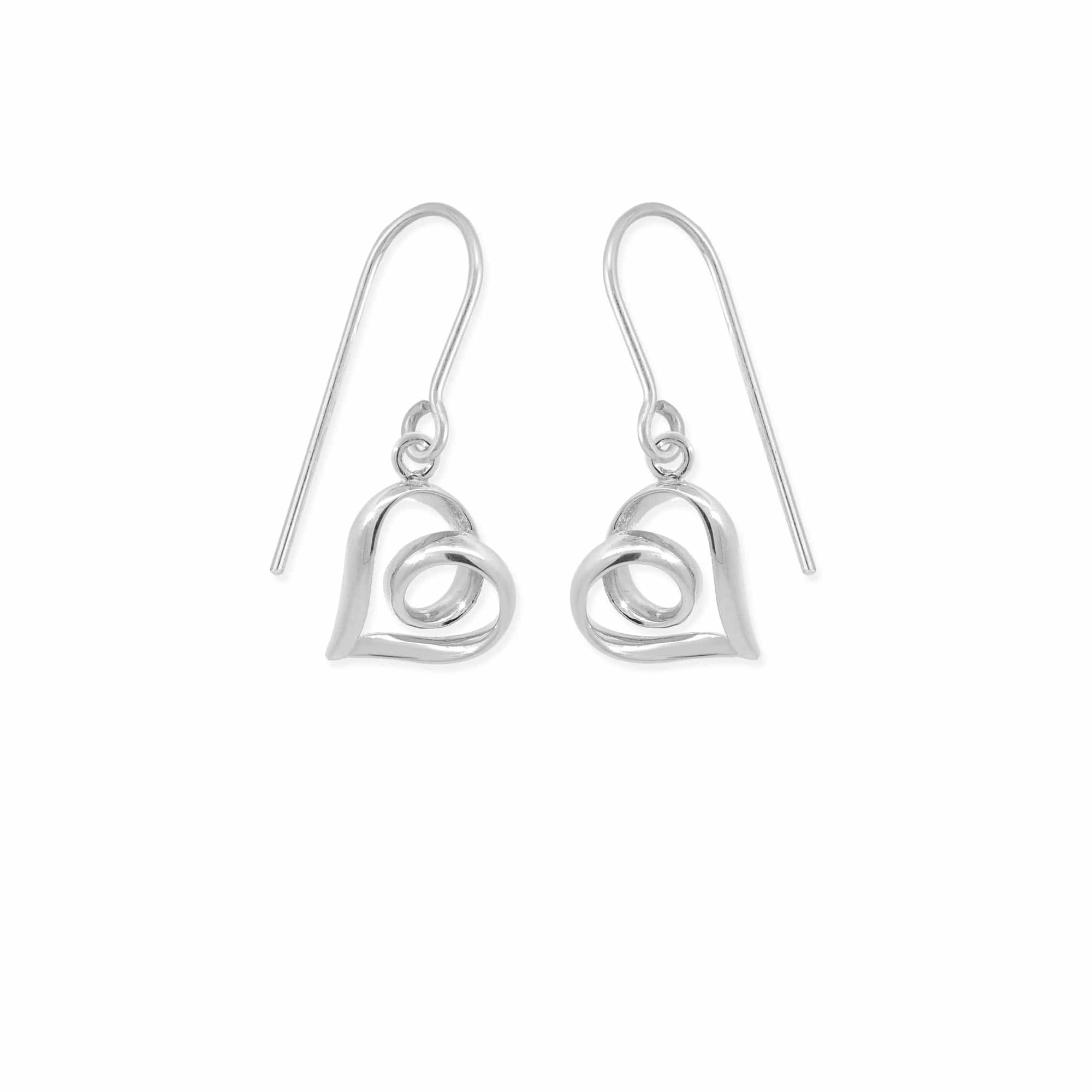 Infinite Loop Heart Dangle Earrings