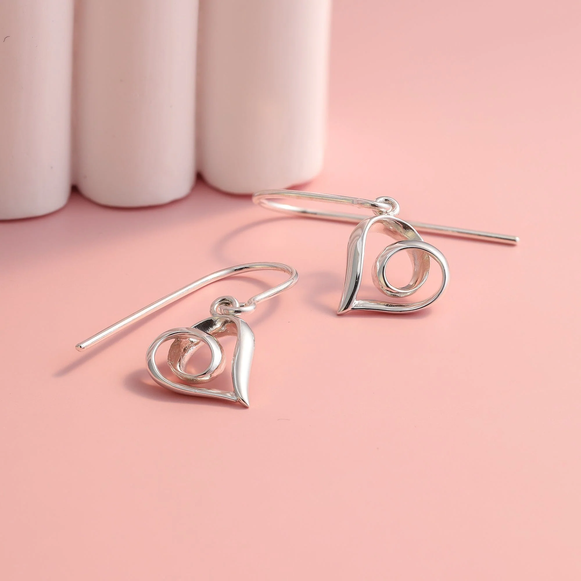 Infinite Loop Heart Dangle Earrings - Image 3