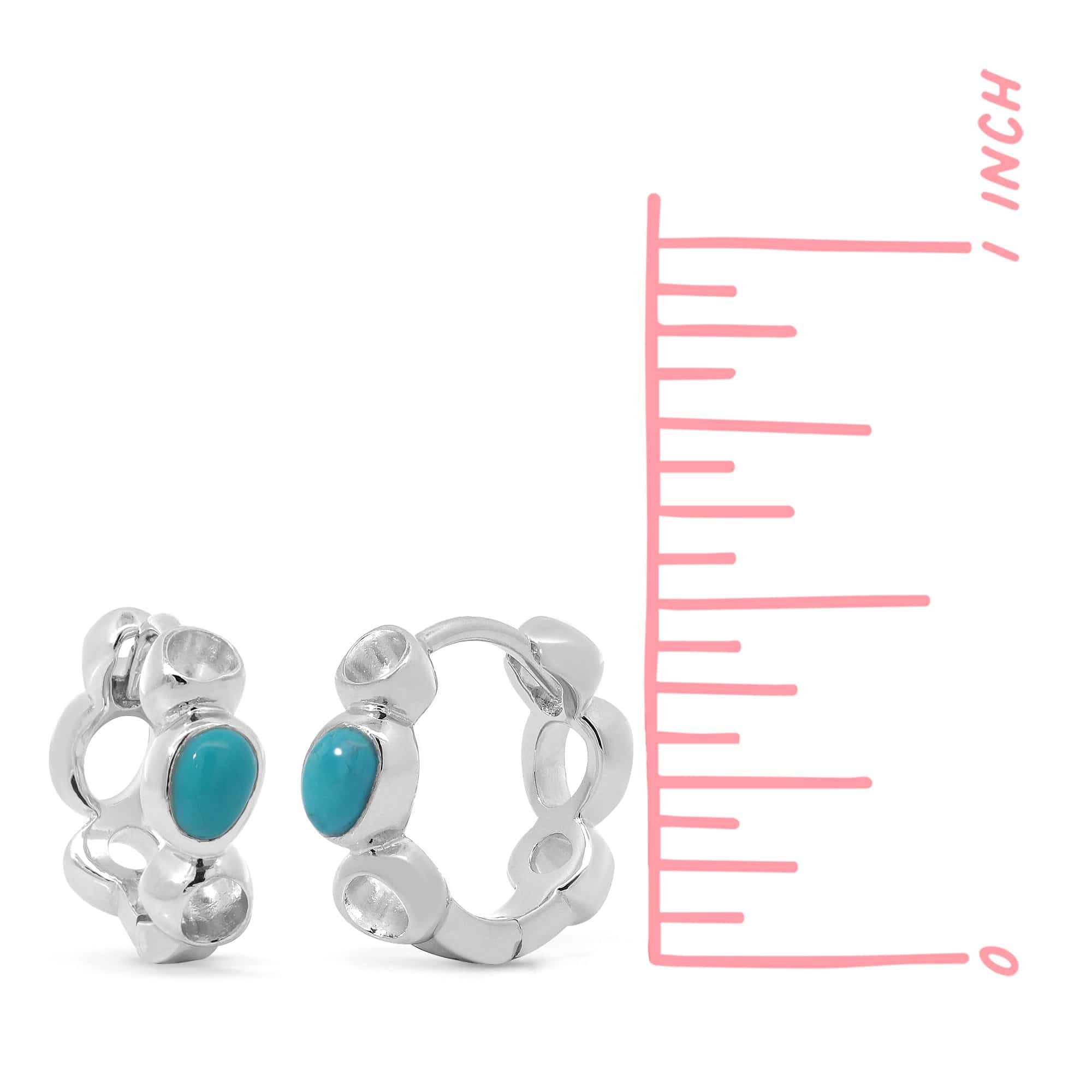 Jaime Huggie Hoop with Turquoise - Image 4