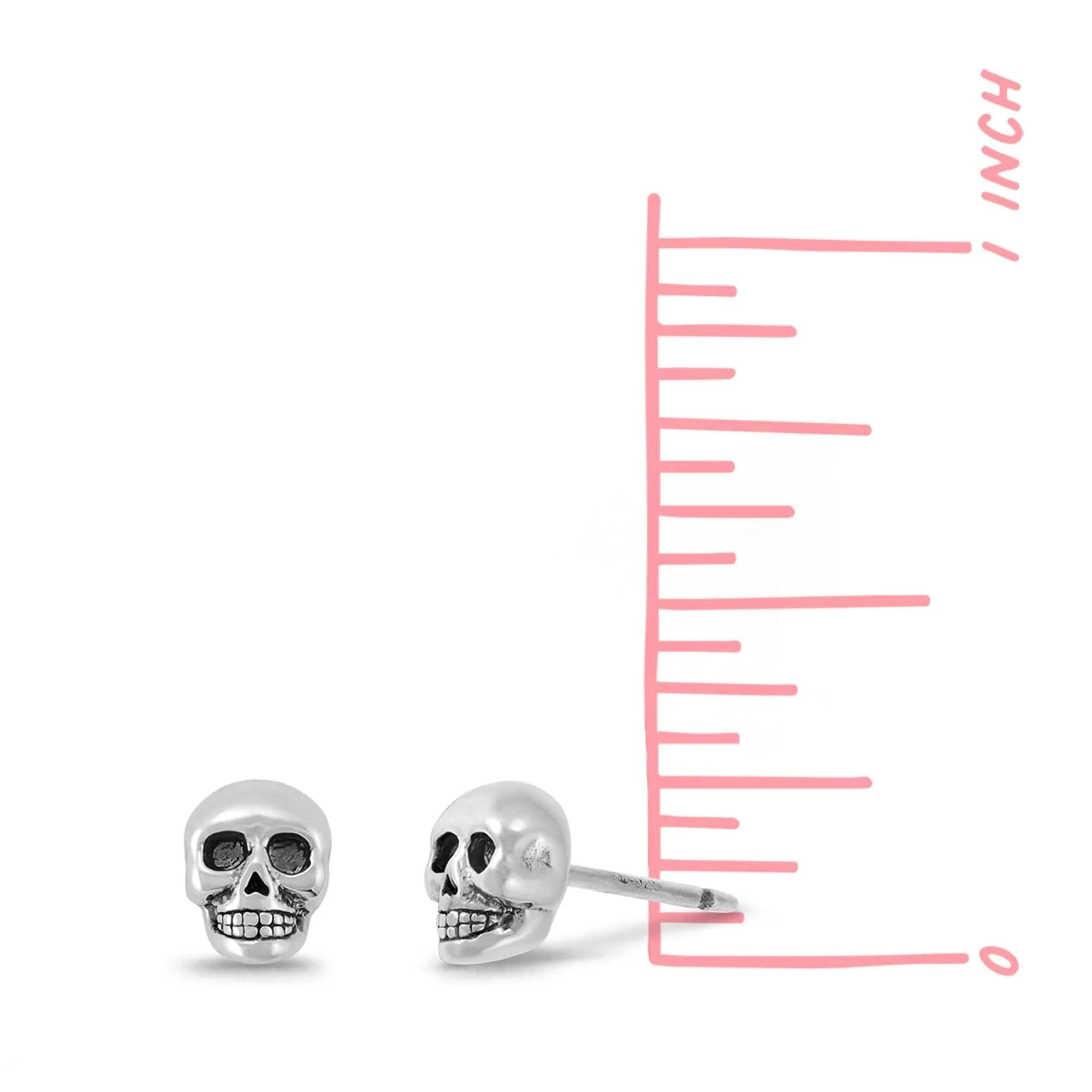 Large Skull Stud Earrings - Image 3
