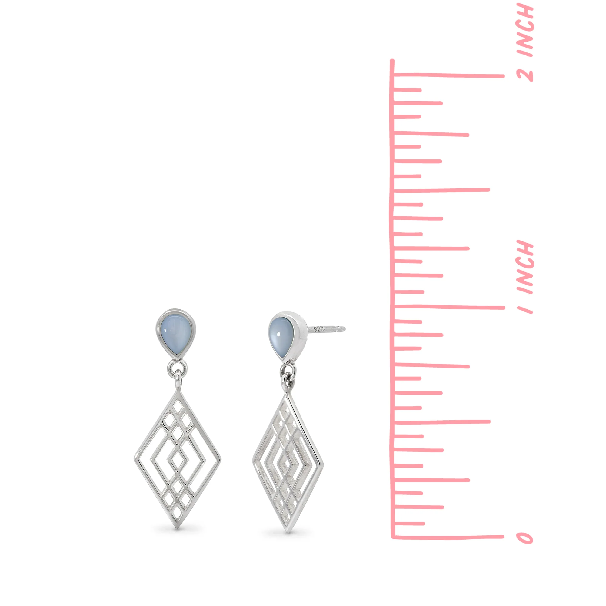 Lattice Earrings with Blue Mother of Pearl - Image 4