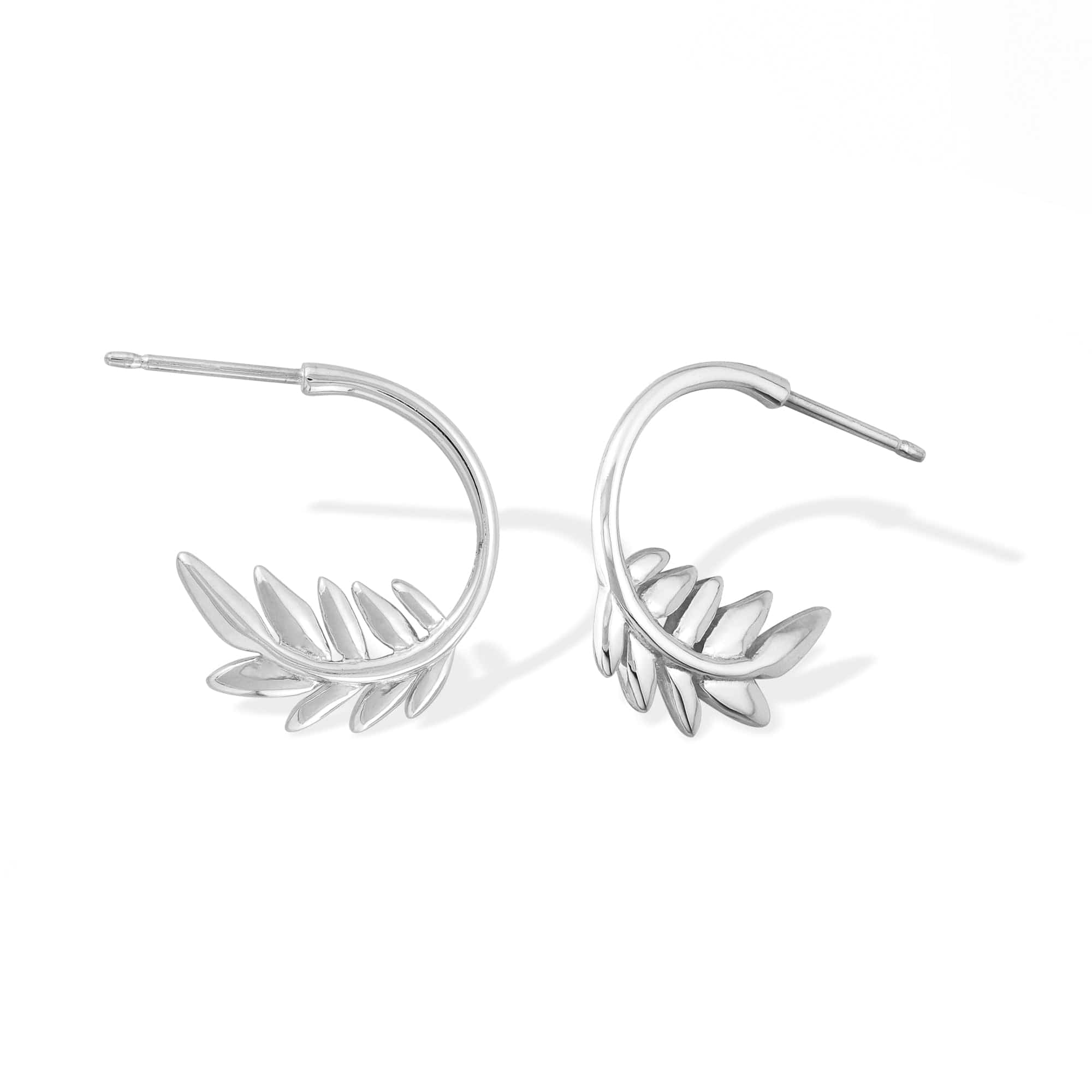 Leaf Circle Hoops Studs