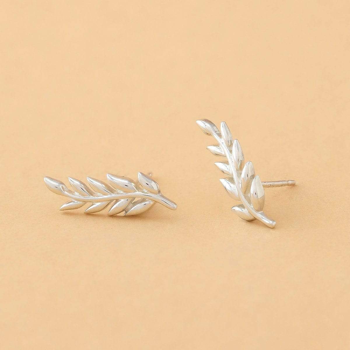 Leaf Ear Crawlers Stud Earrings - Image 5