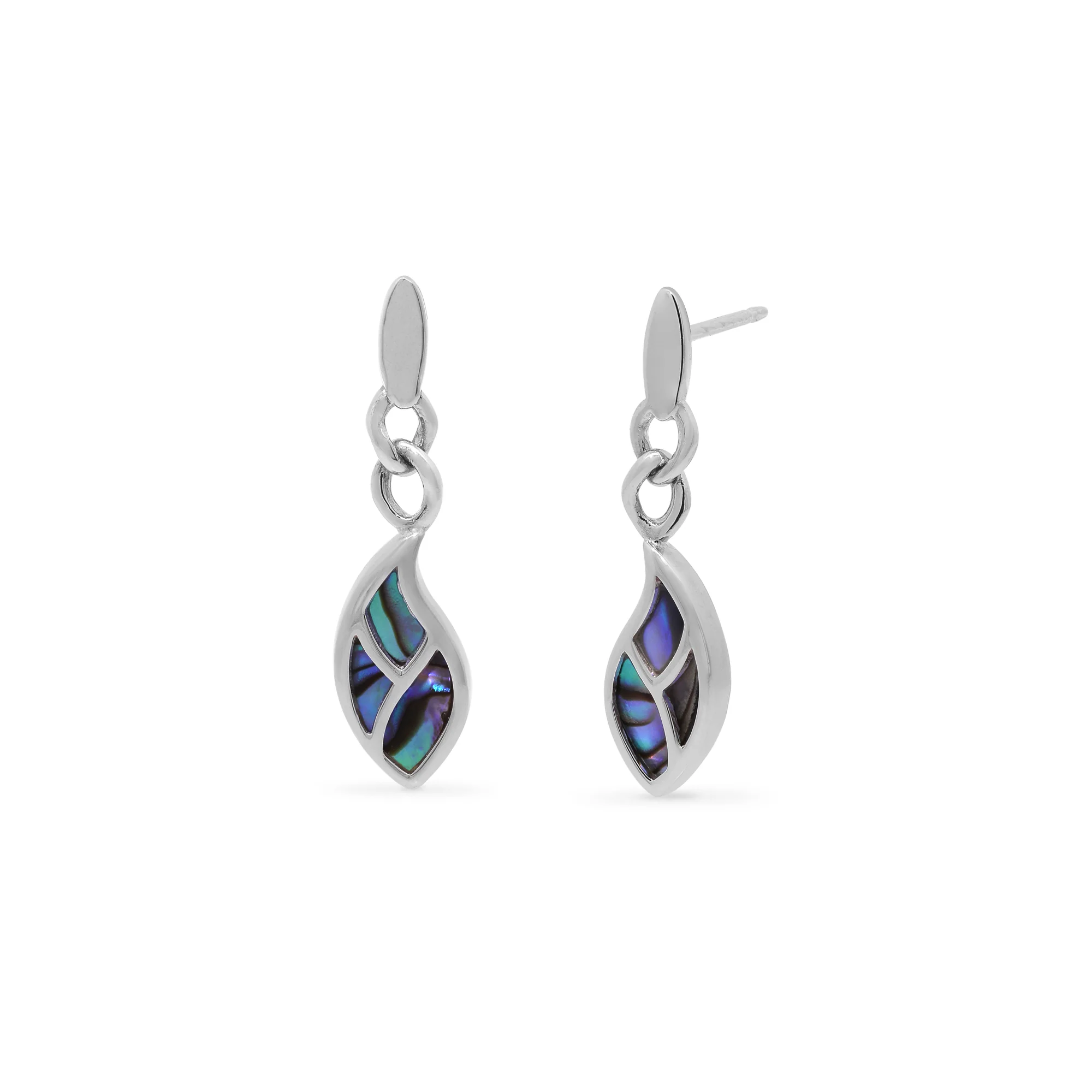 Leaf Flow Earrings with Stone